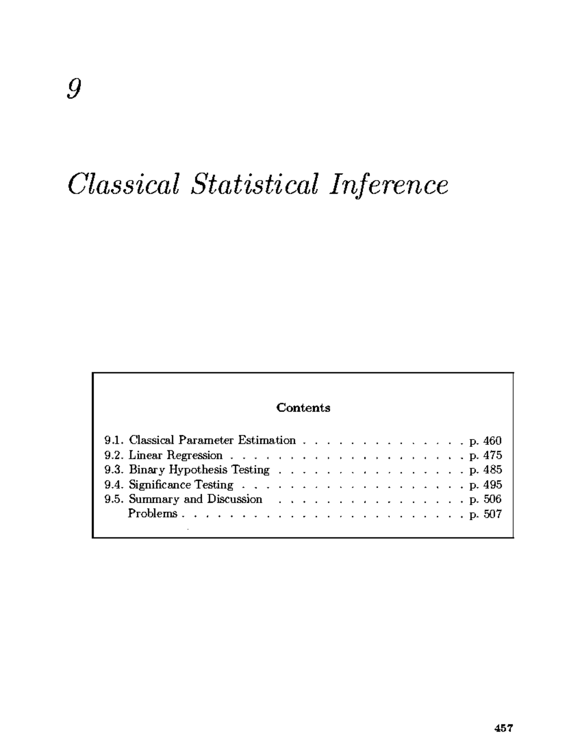 Classical Statistical Inference: Parameter Estimation & Regression ...