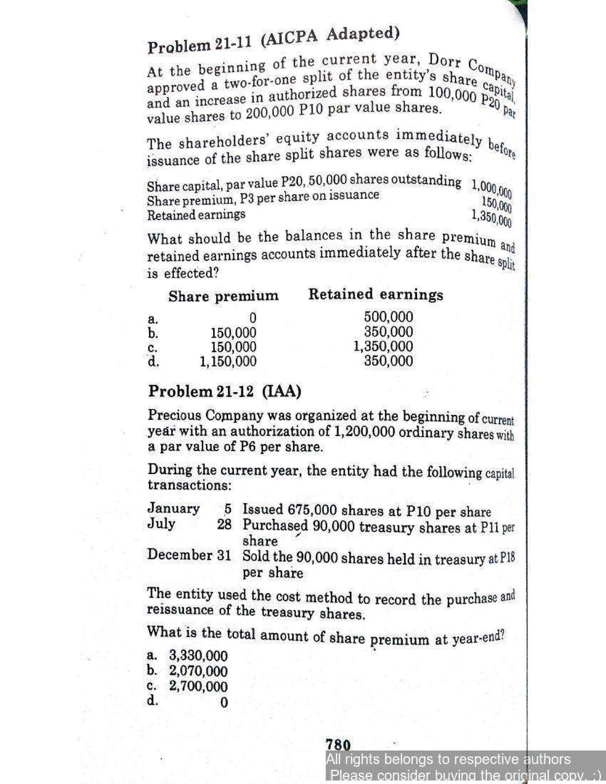 Intacc 2 (AICPA Adapted) Share Capital and Equity Transactions Notes ...