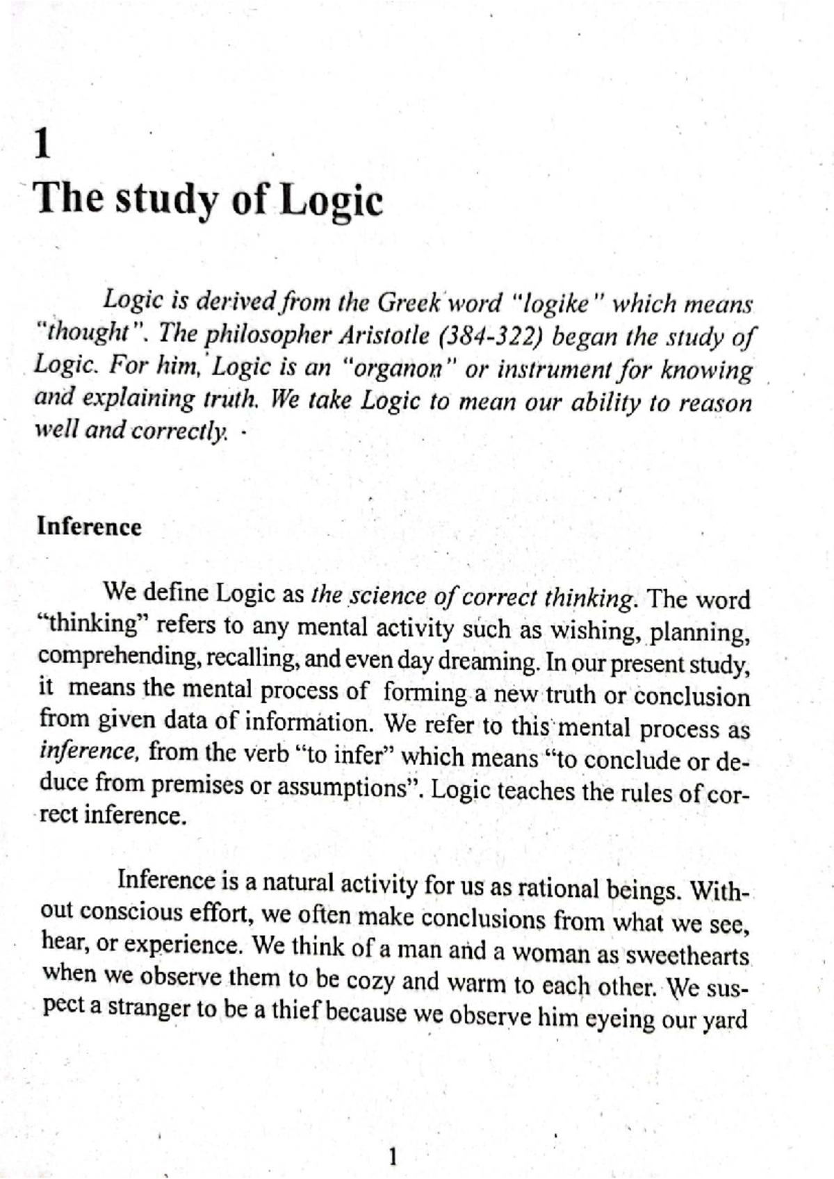 1 - Logic: Understanding Inference and Reasoning Principles - Studocu