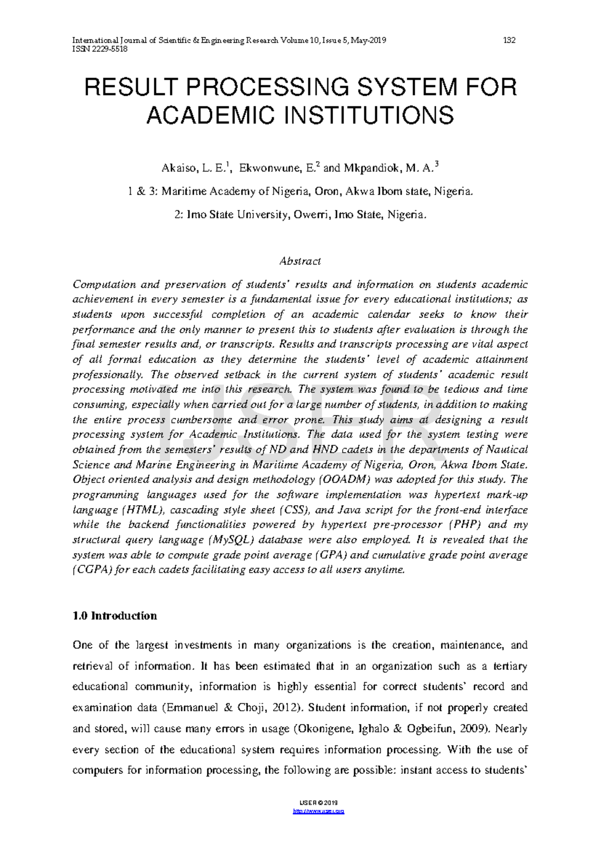 Designing an Effective Result Processing System for Academic Inst ...