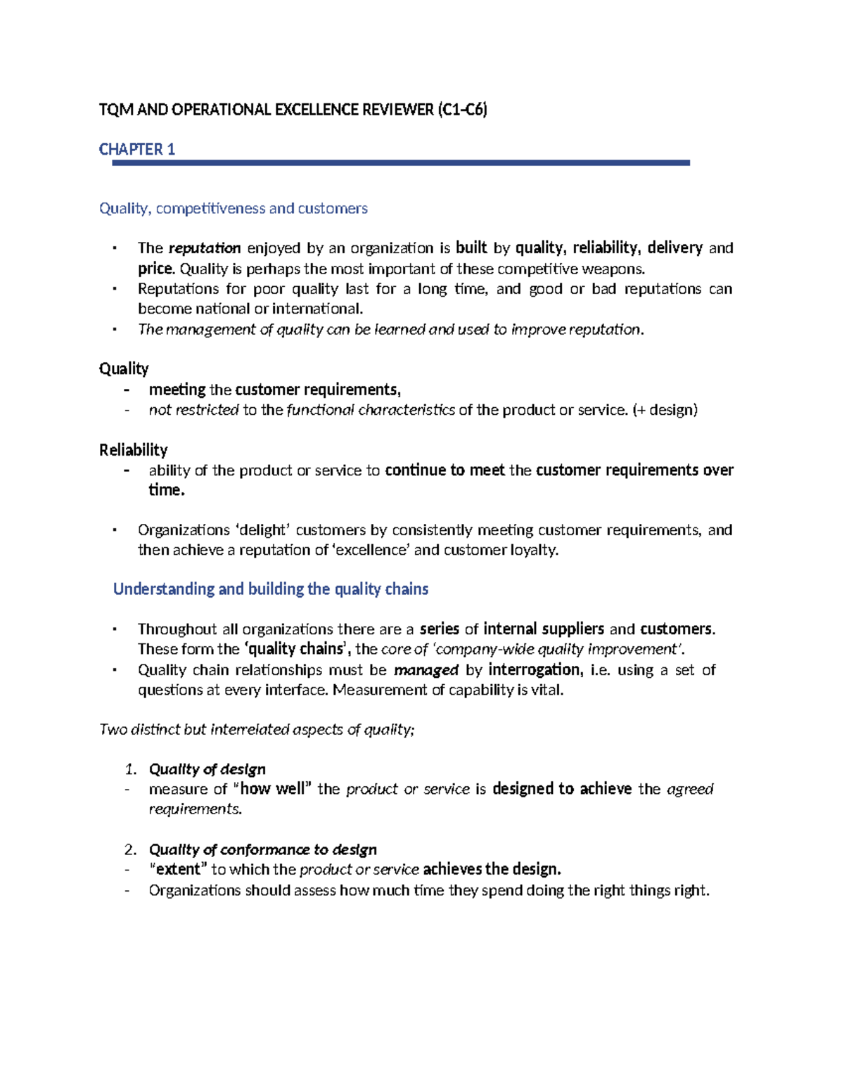 TQM AND OE Reviewer Final- for merge - TQM AND OPERATIONAL EXCELLENCE ...