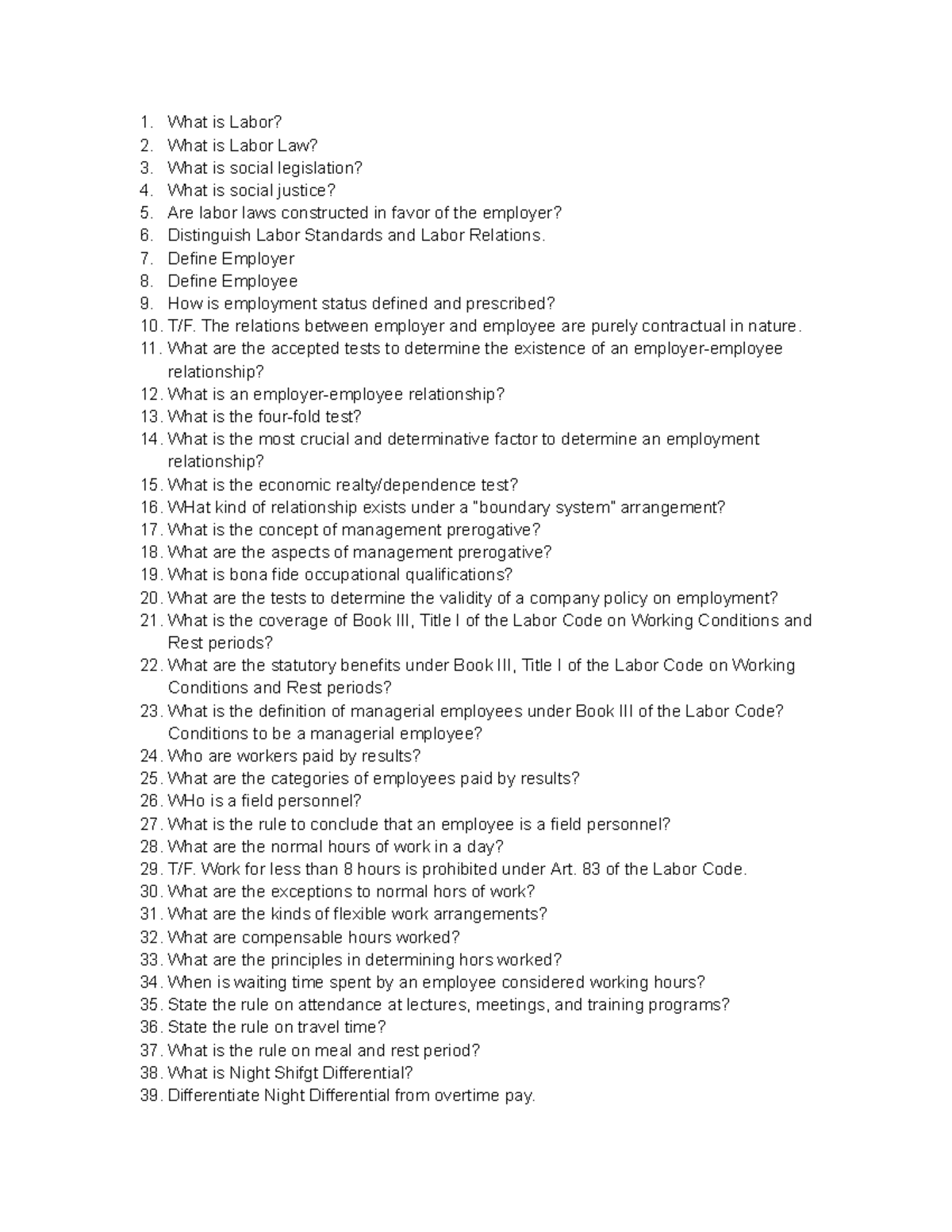 Labor Law Guide Questions: Understanding Employment Rights and ...