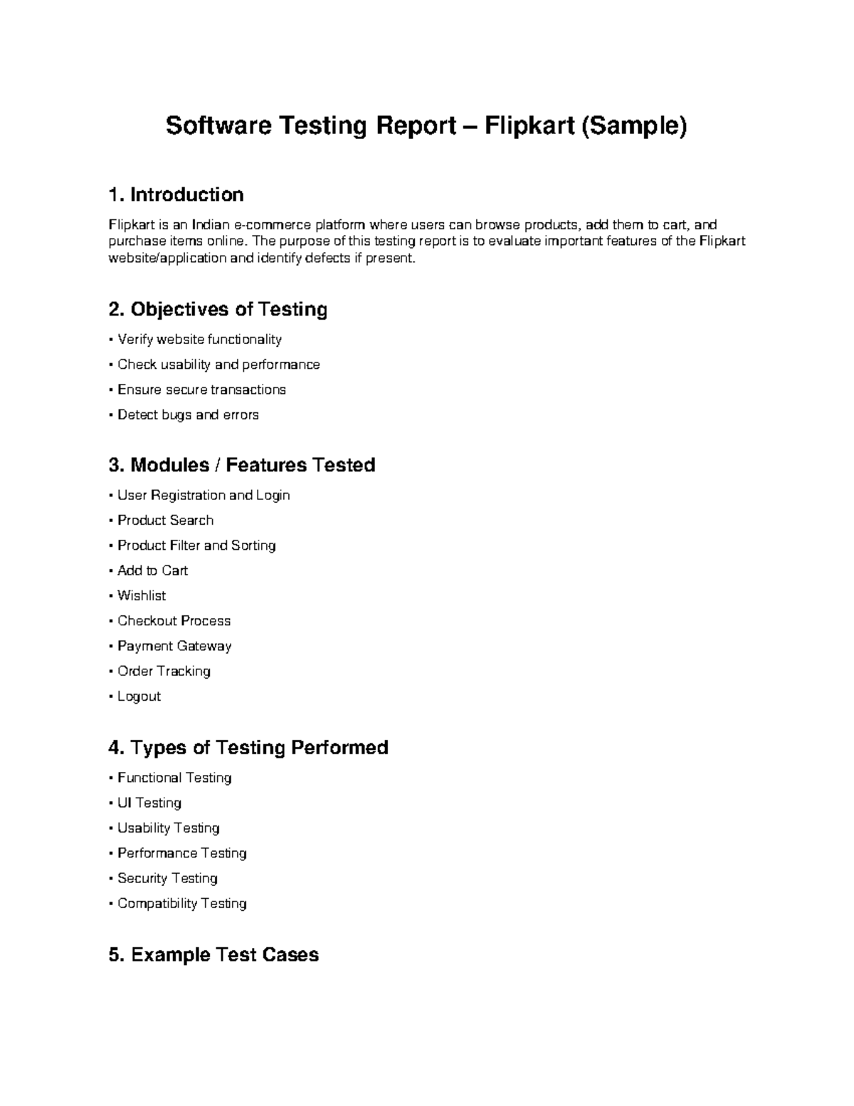 Software Testing Report for Flipkart: Evaluation & Findings - Studocu