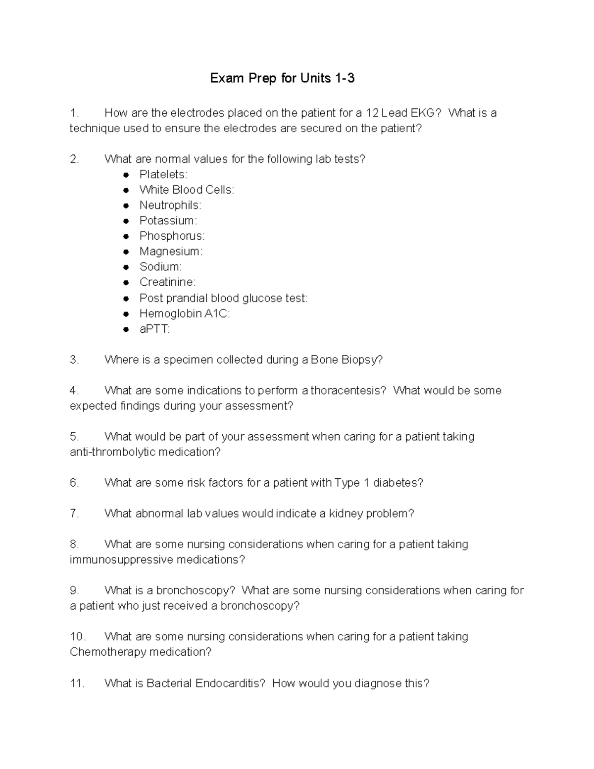 Med Surg II Exam 2 Study Guide & Q&A Notes - Studocu