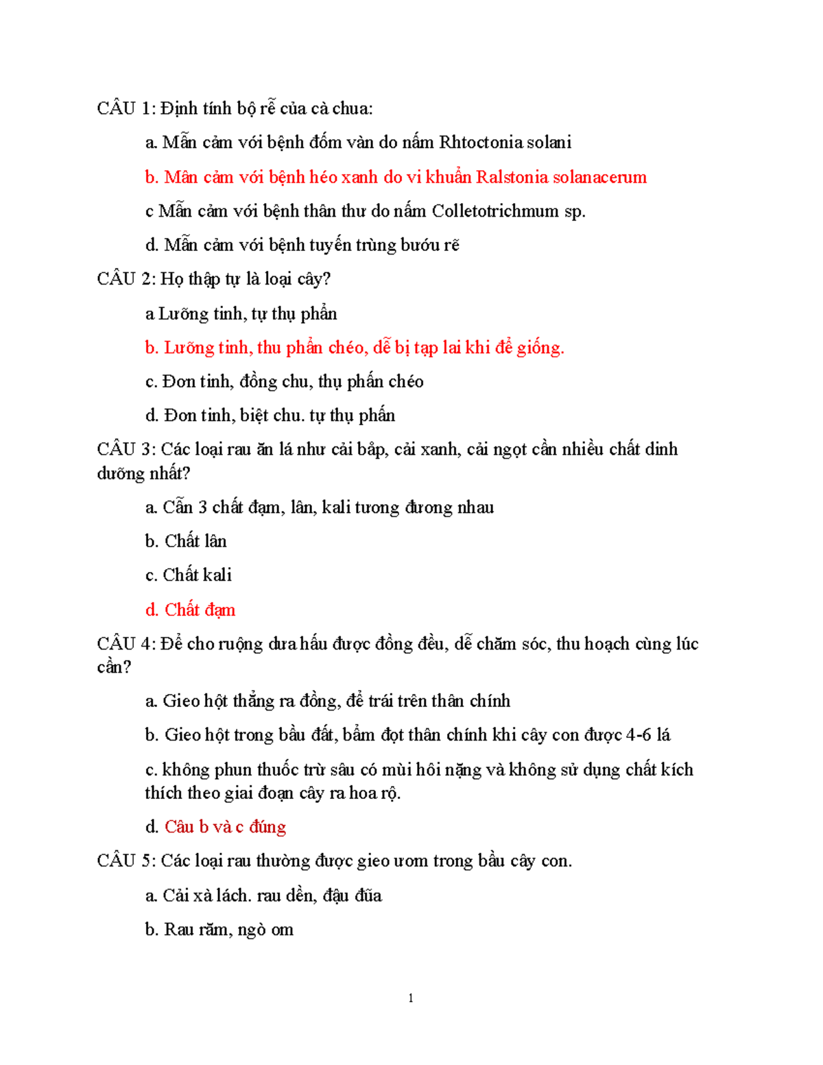 CÂY RAU - Phân Tích Đặc Điểm và Kỹ Thuật Canh Tác Trong Ngành Rau - Document Preview