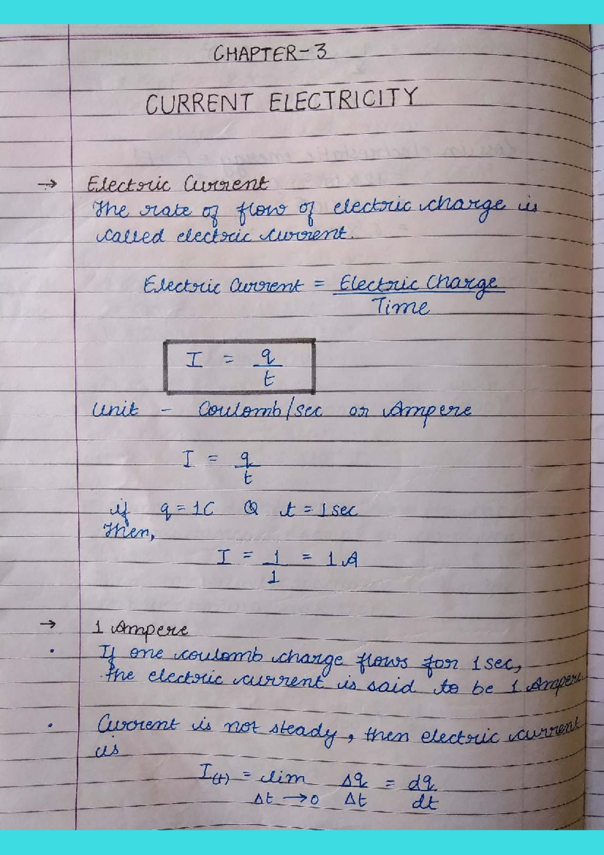 Current Electricity PHYS 101 Lecture Notes - Studocu