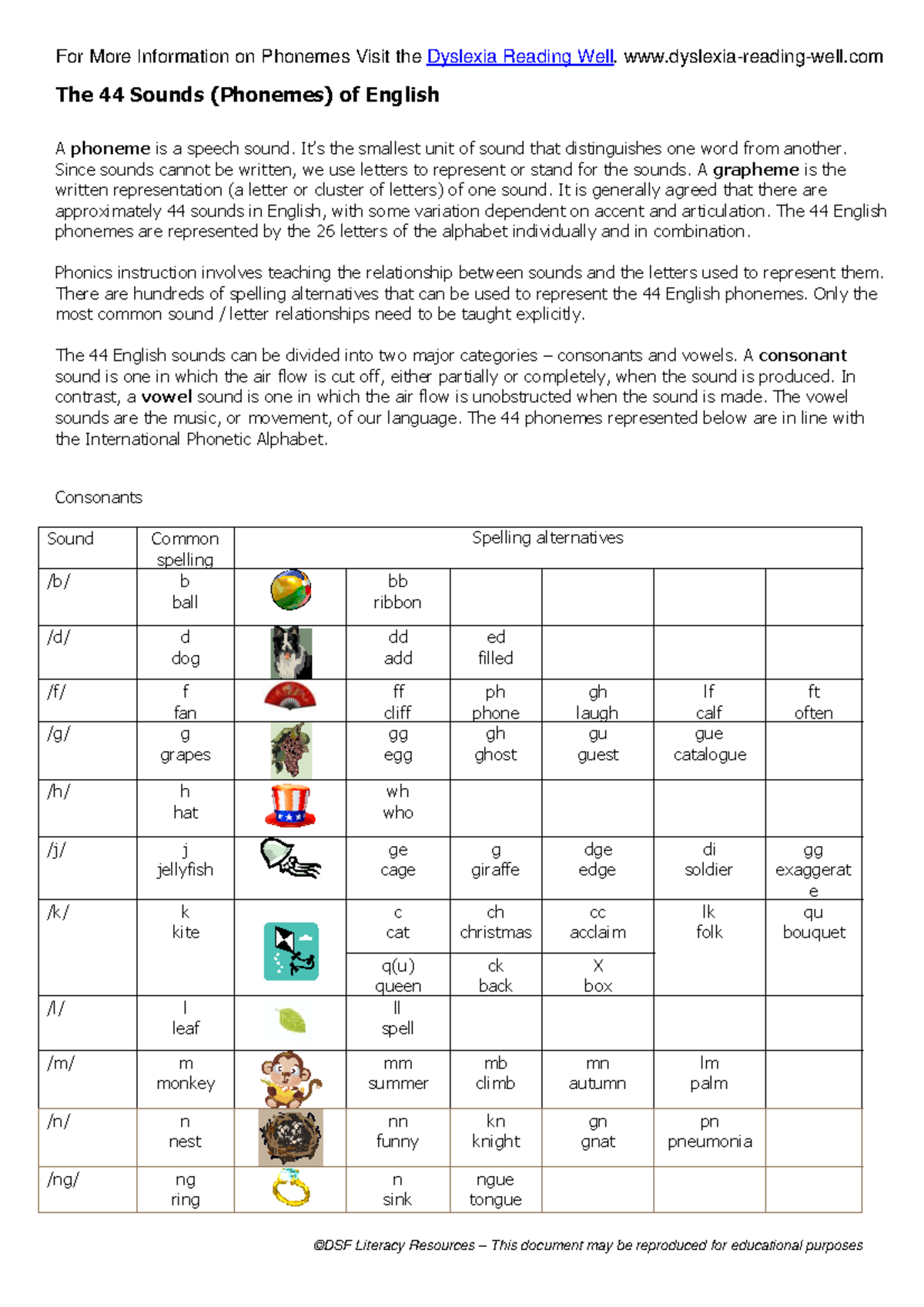 The 44 phonemes of English: A guide for understanding sounds - Studocu
