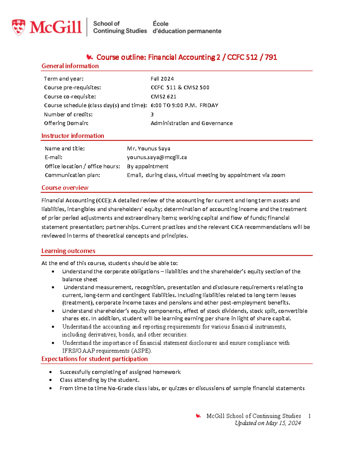0. Updated SCS Course Outline Y.Saya CCFC512 reviewed -V.3 - McGill ...