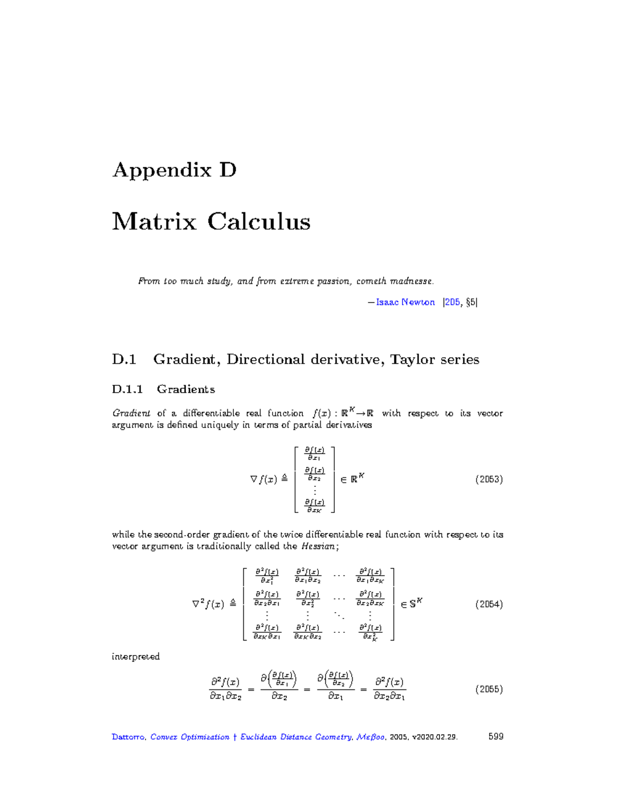 Matrixcalc - giải tích của ma trận - Appendix D Matrix Calculus From ...