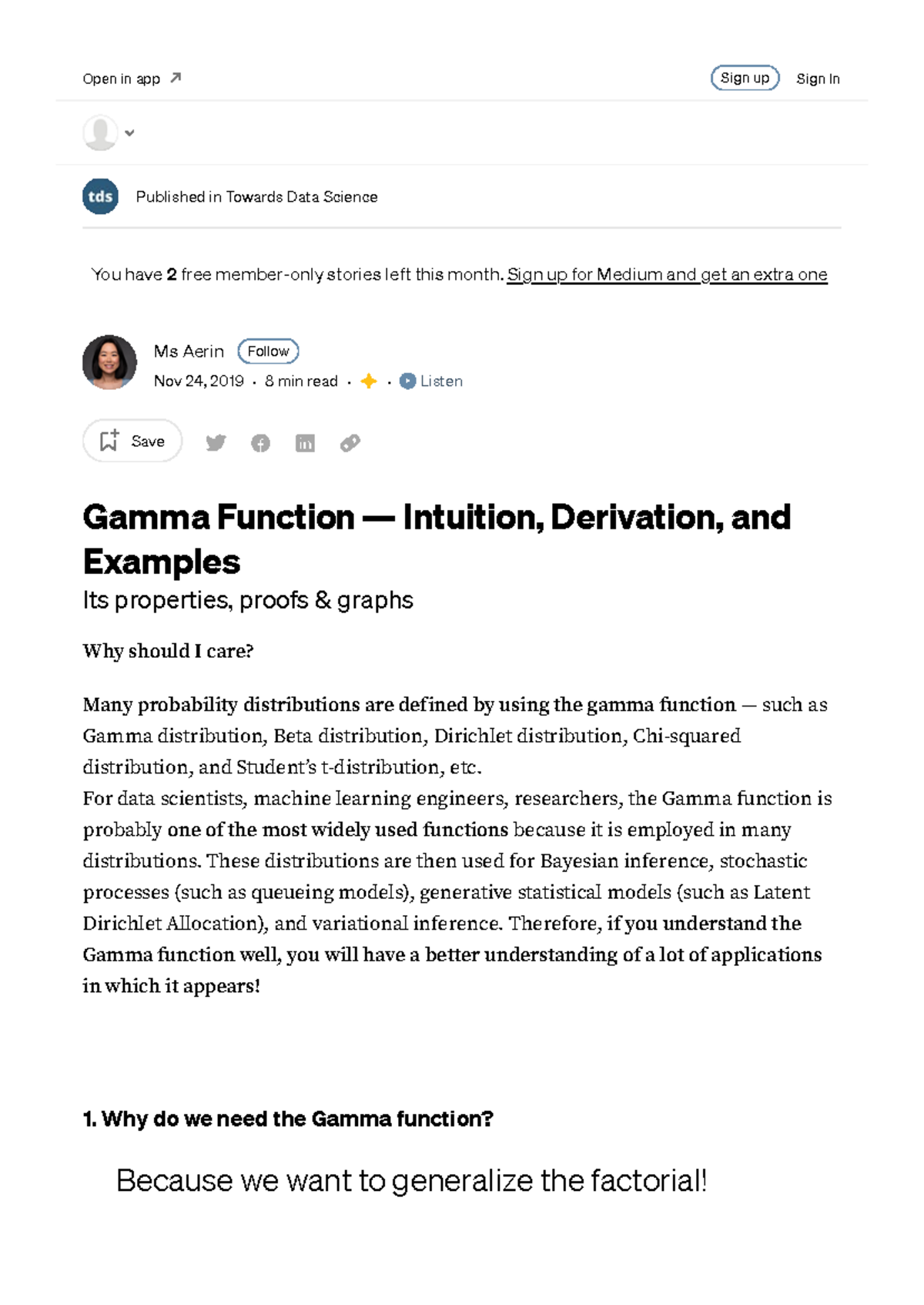 Gamma Function (MATH101): Intuition, Derivation & Applications - Studocu