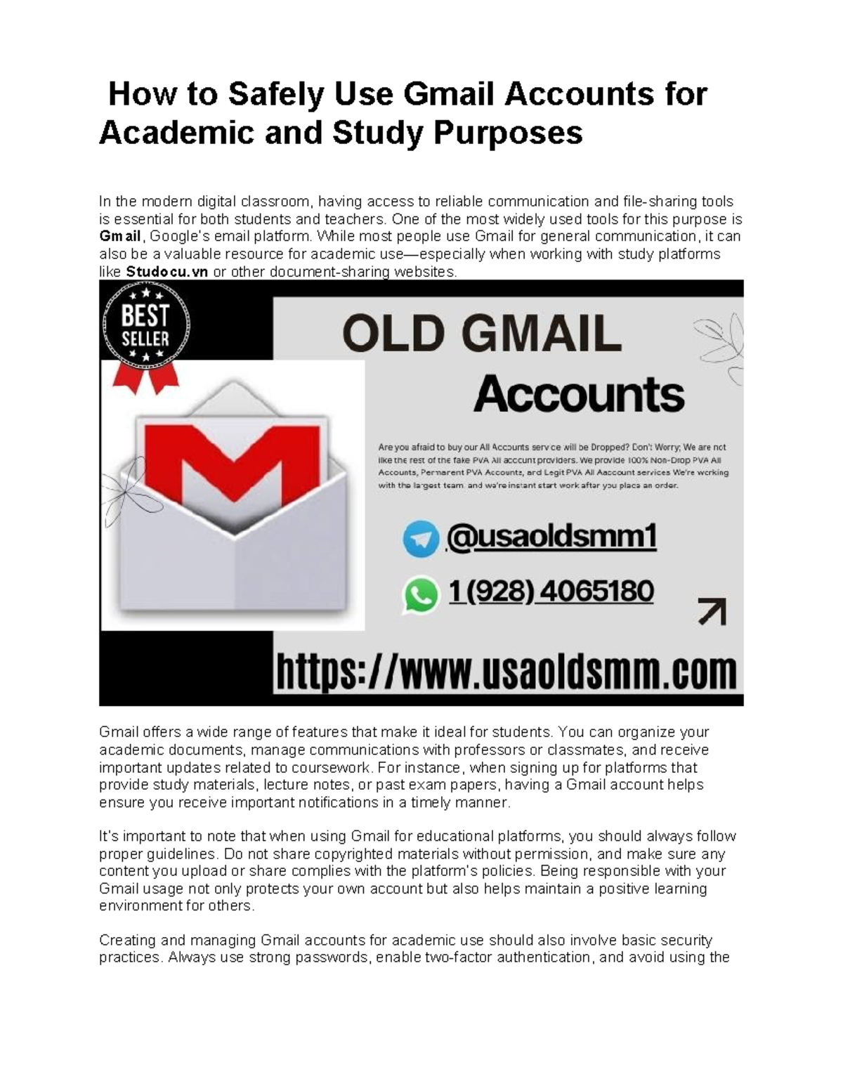 Gmail Usage Guidelines for Academic Purposes: Best Practices - Studocu