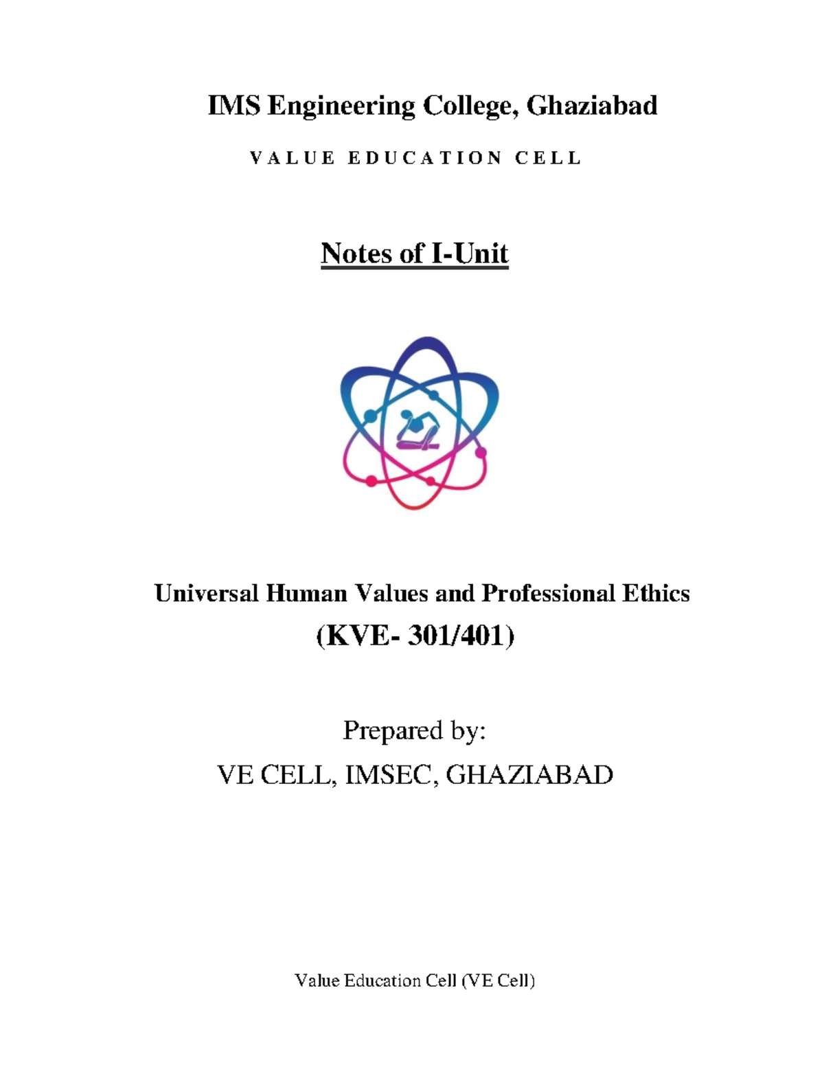 Notes Human Values unit 1 and 2 - HUMAN VALUES AND PROFESSIONAL ETHICS ...