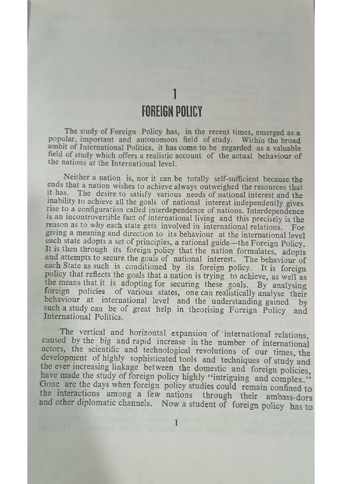 Foreign Policy and its determinants - 1 FOREIGN POLICY The study of ...