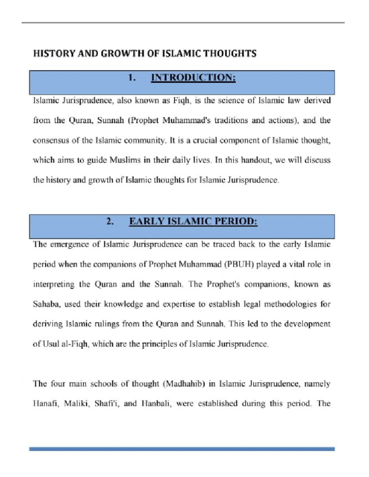 Llb-123 - History and Growth of Islamic Jurisprudence Notes - Studocu