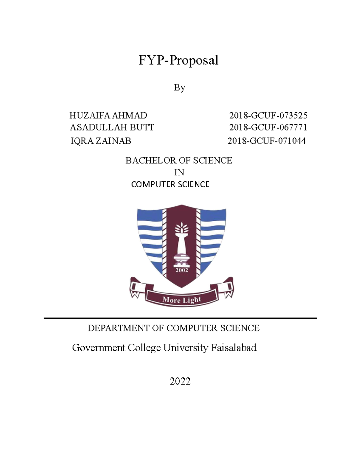 Final Year Project Proposal for College Management System (CS 2022 ...