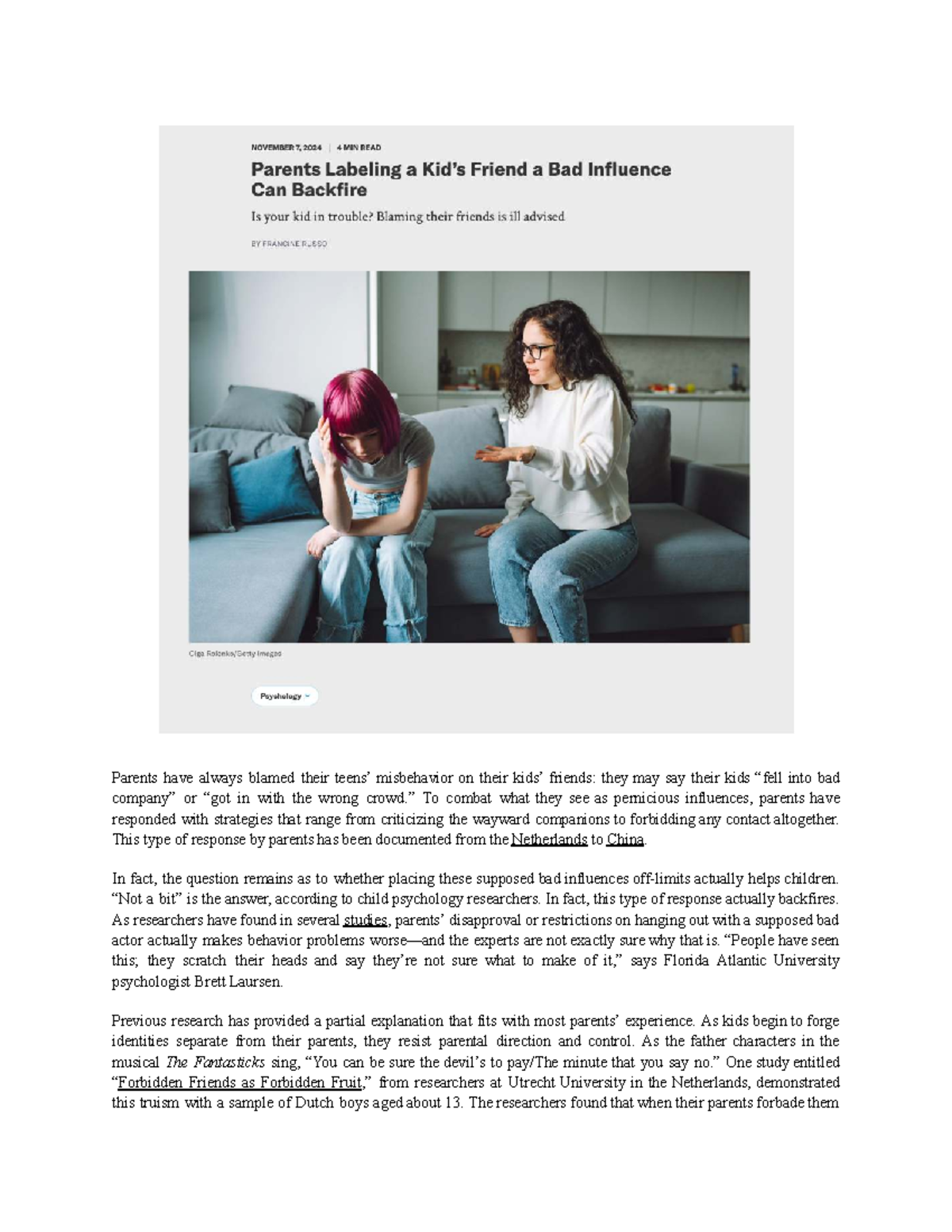 Parental Influence and Child Behavior: Insights from Psychology ...