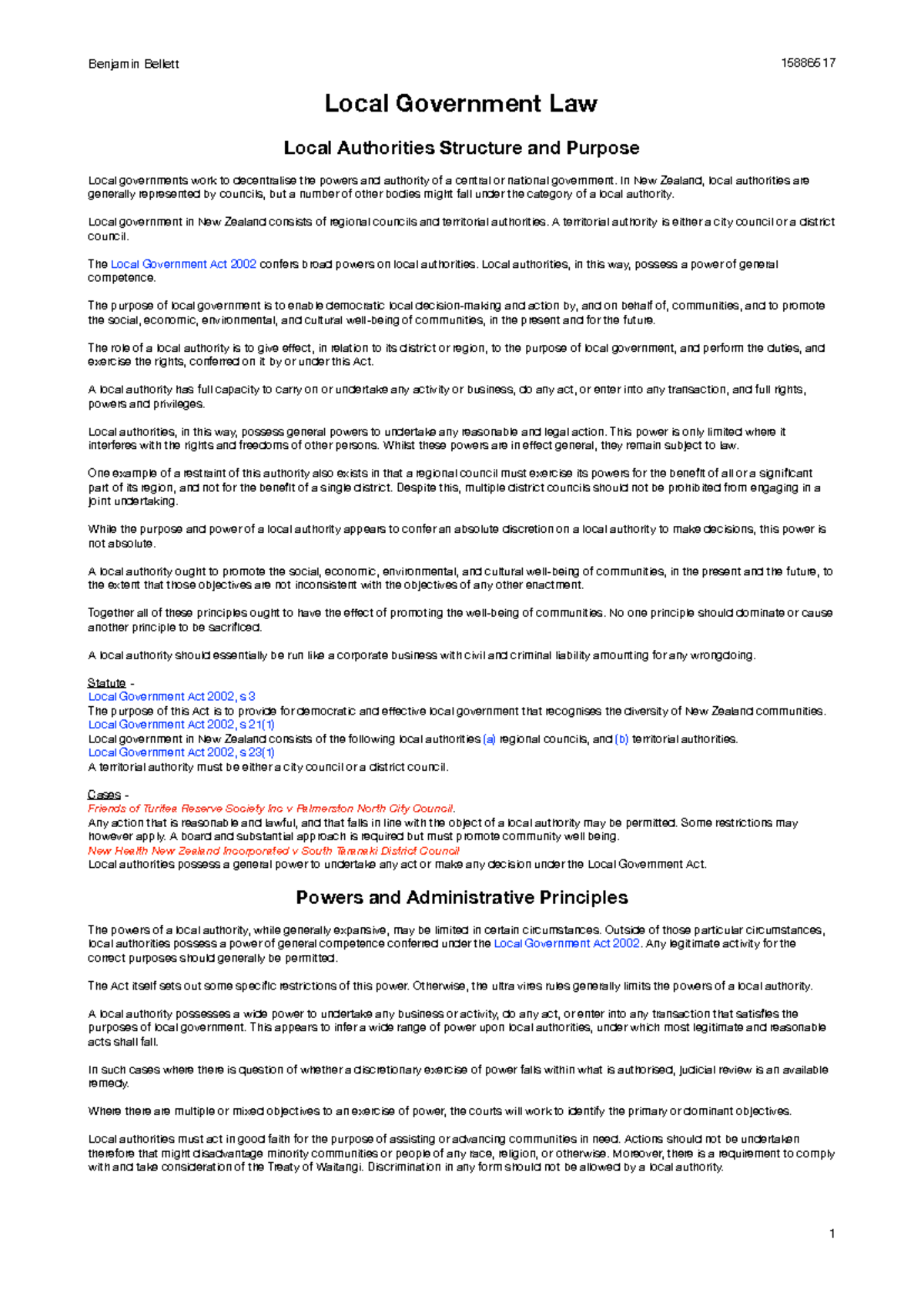Local Government Law - Final summary notes - Local Government Law Local ...