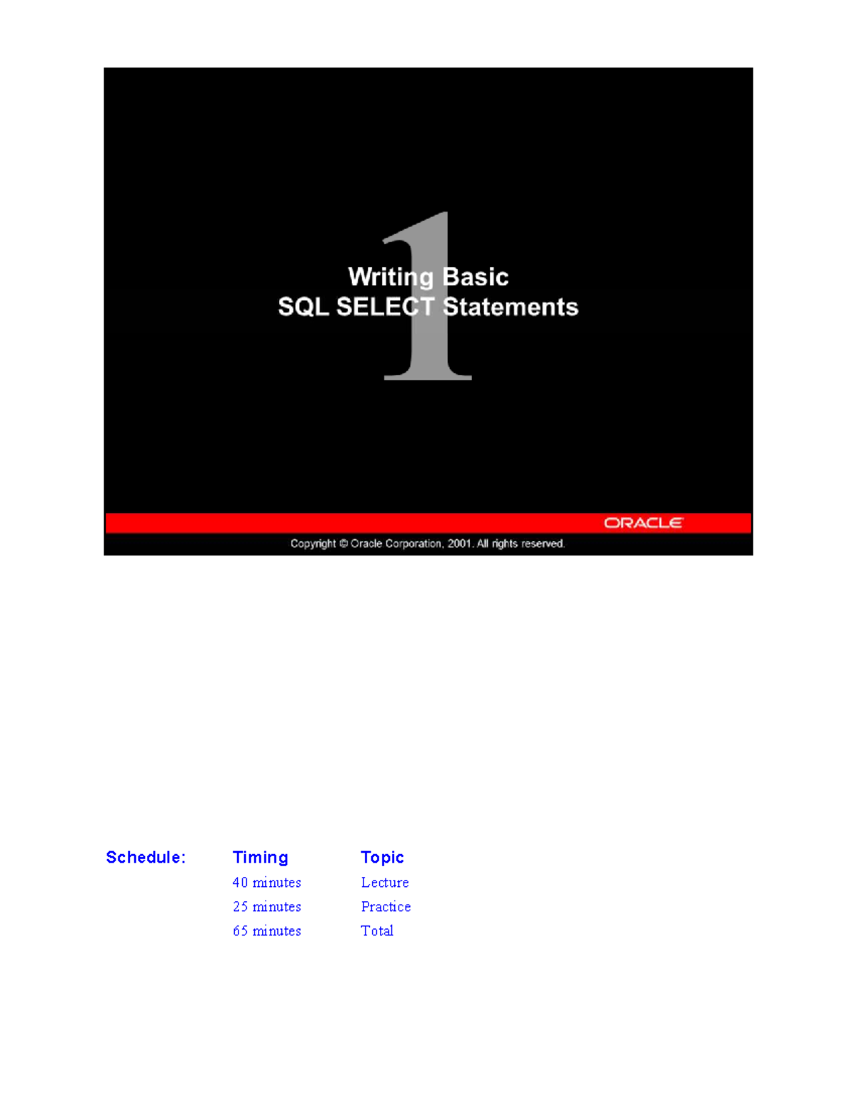 Lección 01: Guía de Estudio para SQL en Oracle9i - Studocu