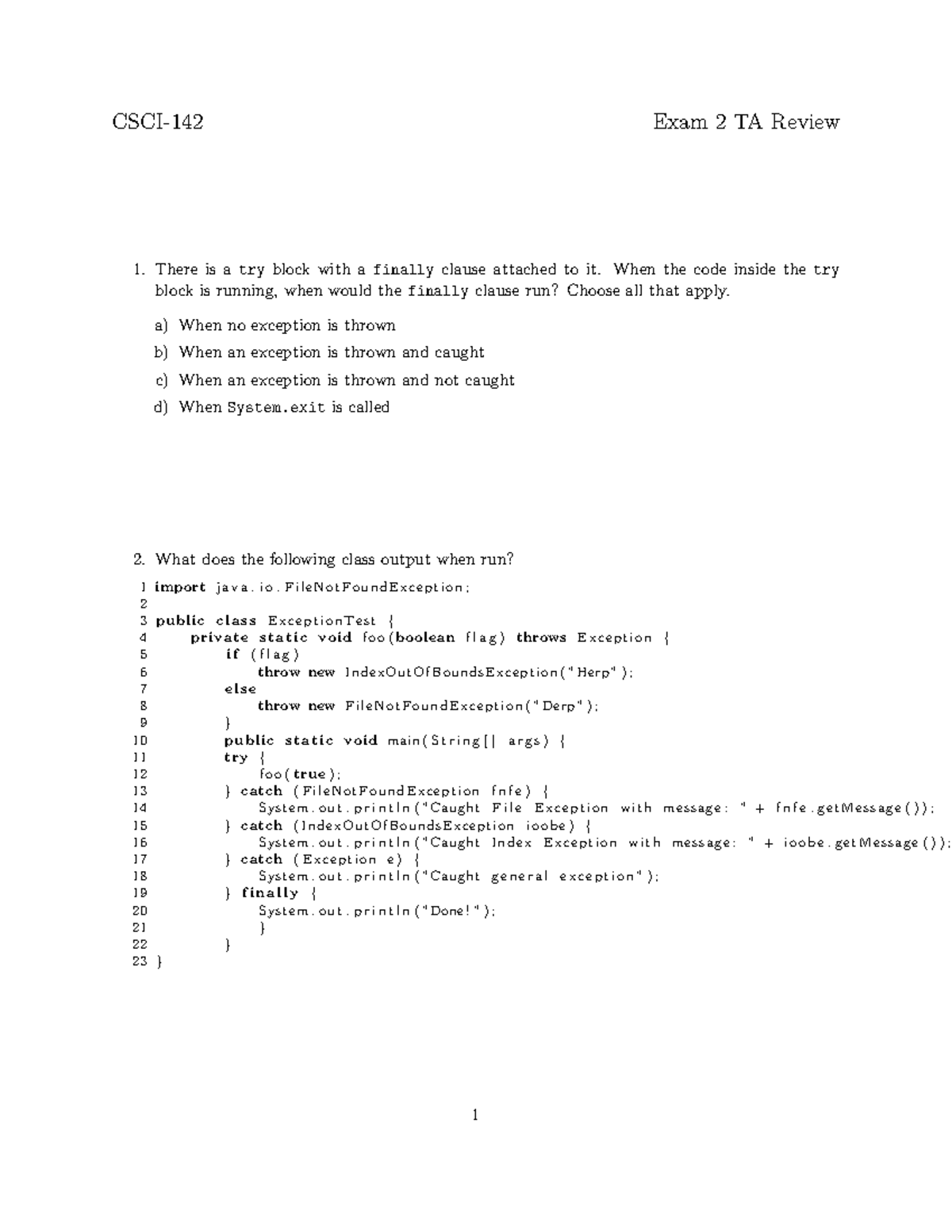 CSCI-142 Exam 2 Review: Key Concepts & Practice Questions Explained ...