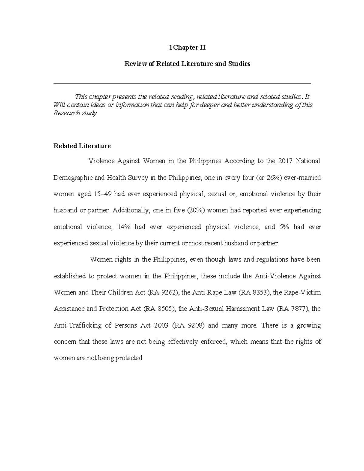 Chapter 2 - Literature Review on Women's Rights & Arduino Systems - Studocu