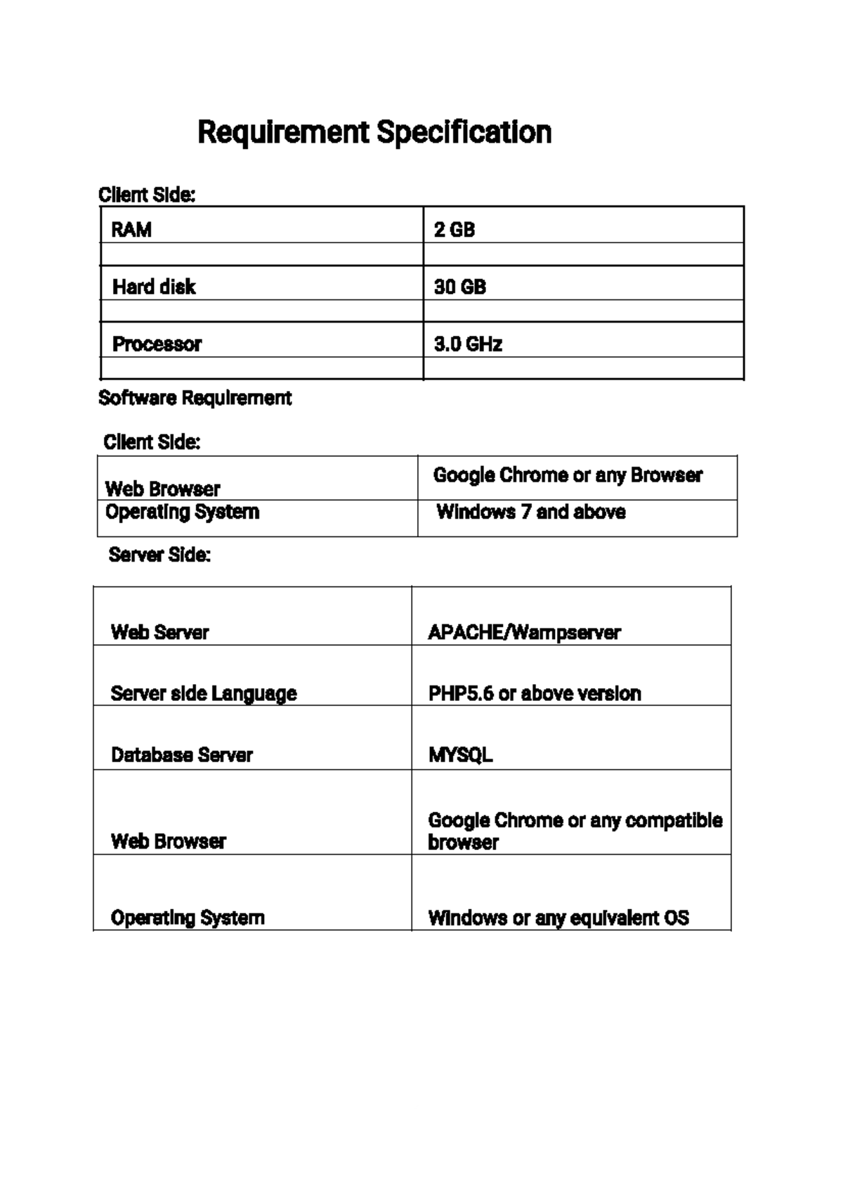 Requirement Specification - MCA-24 - 5 Requirement Specification Client ...