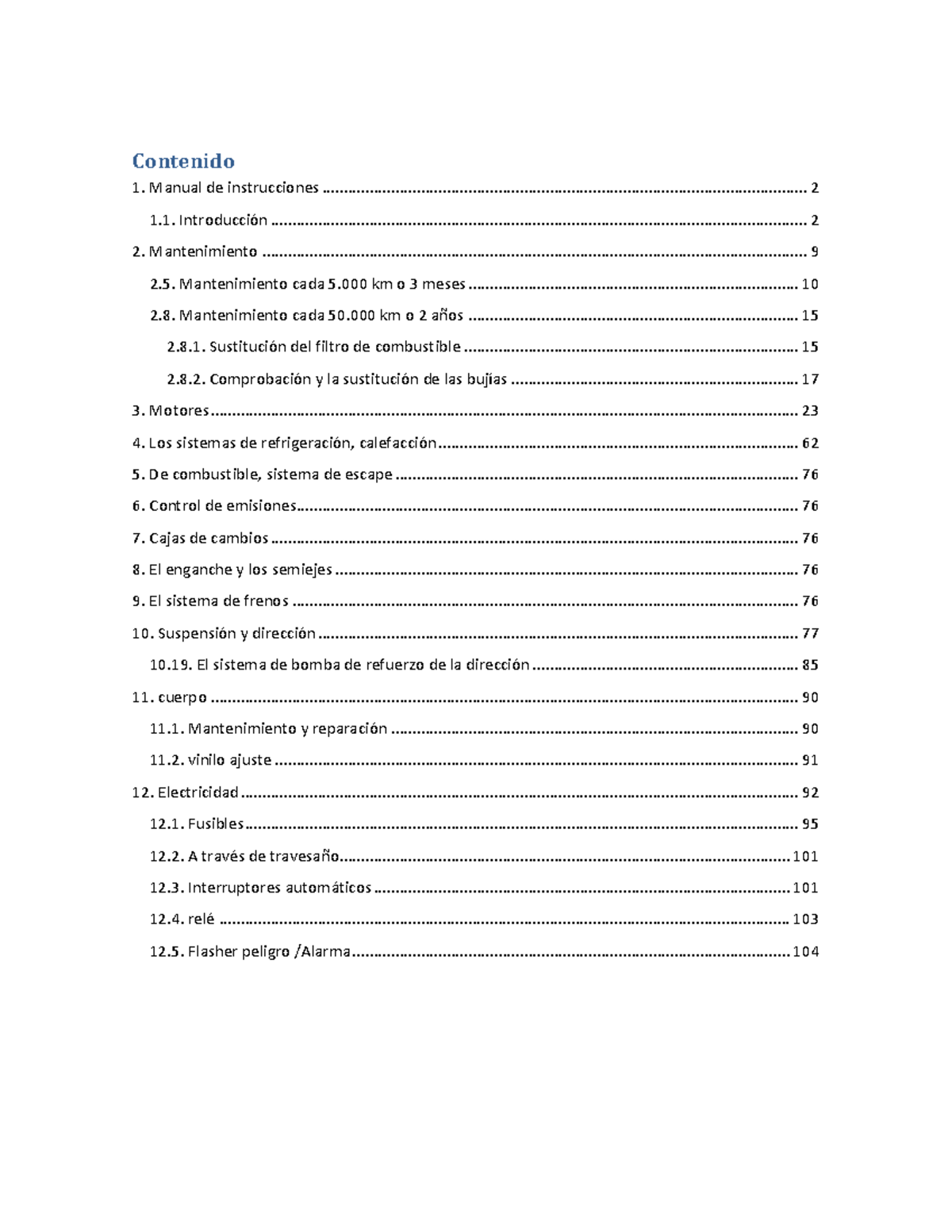 Manual de Instrucciones y Mantenimiento Toyota Corolla 92-97 - Document Preview