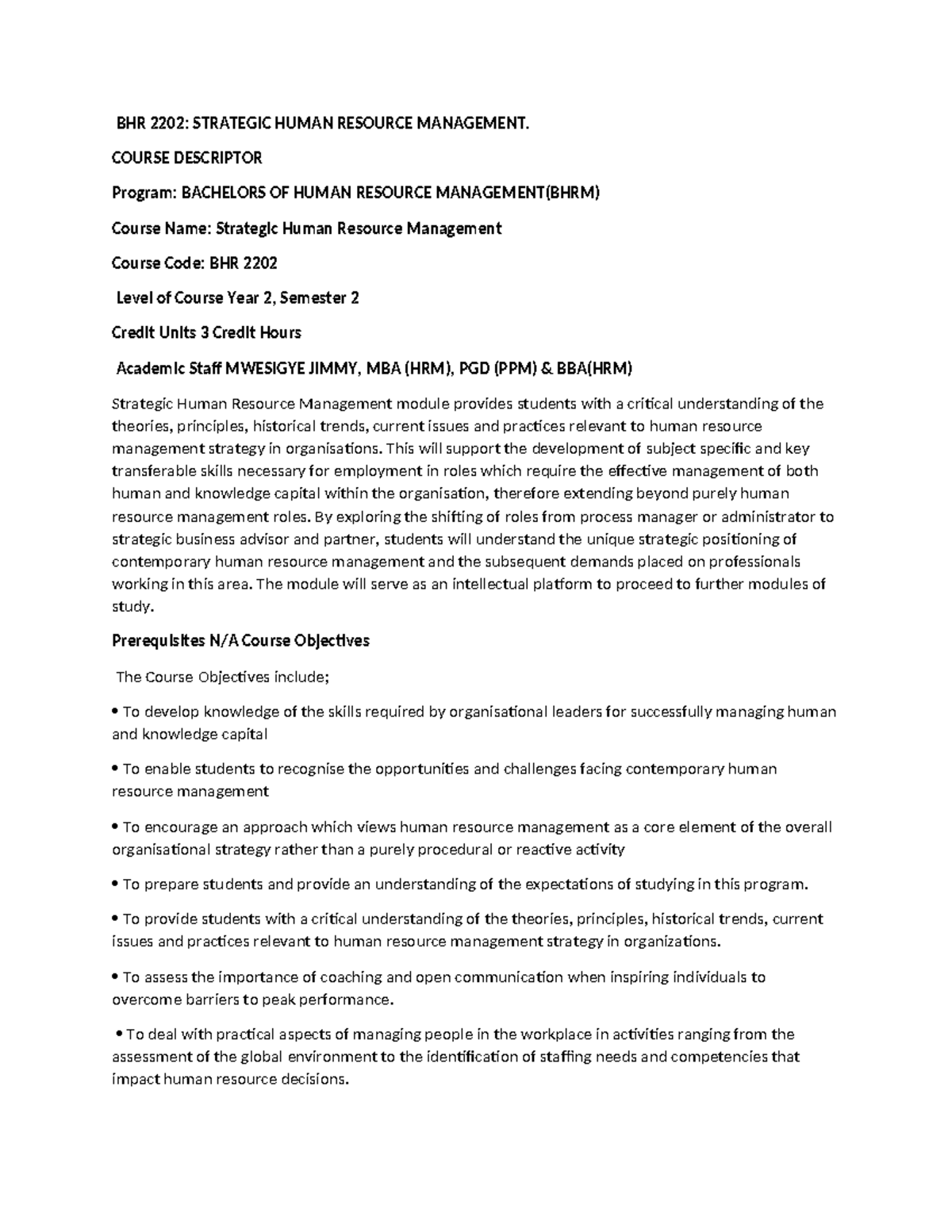 Strategichrm - provide lecture notes in strategic human resource ...
