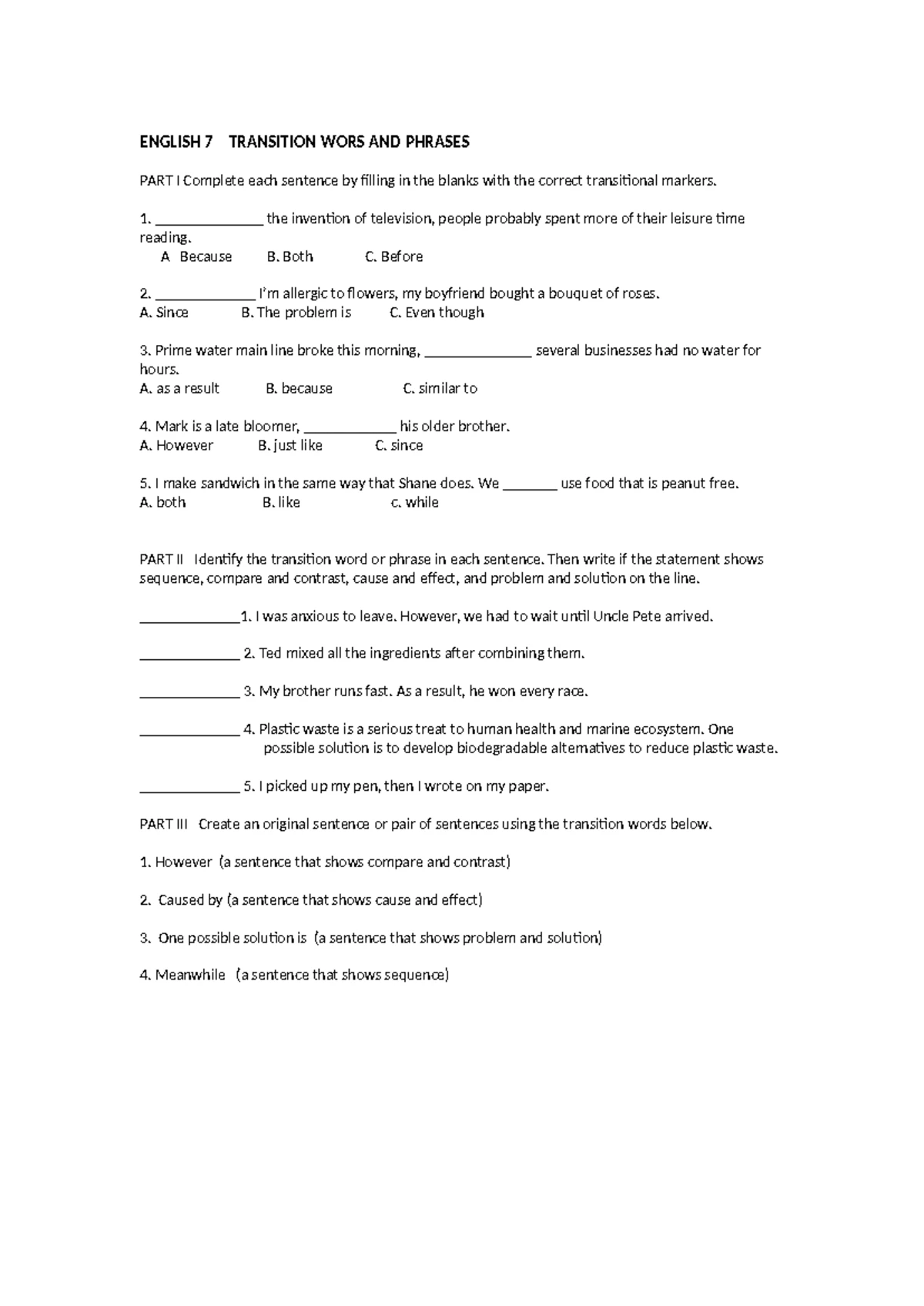 Learning Plan: Analogy in Grade 7 English (ENG 7 - Q1) - Studocu