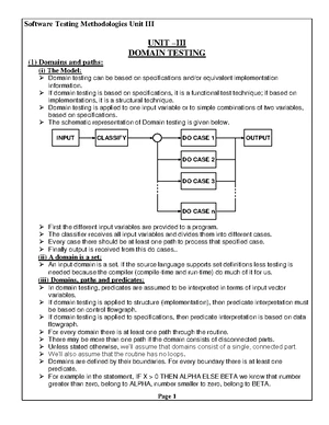 Domain Testing Overview: Key Concepts and Applications - STM UNIT-3 ...