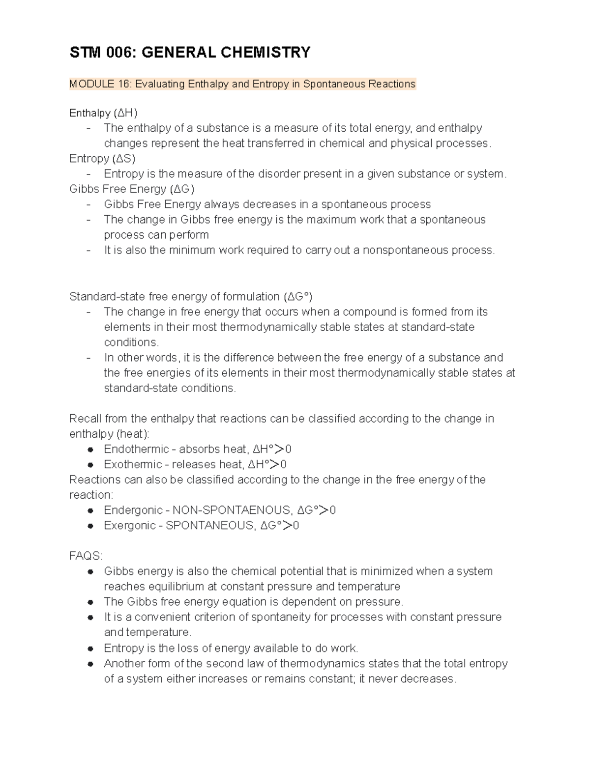 STM 006 General Chemistry - STM 006: GENERAL CHEMISTRY MODULE 16 ...