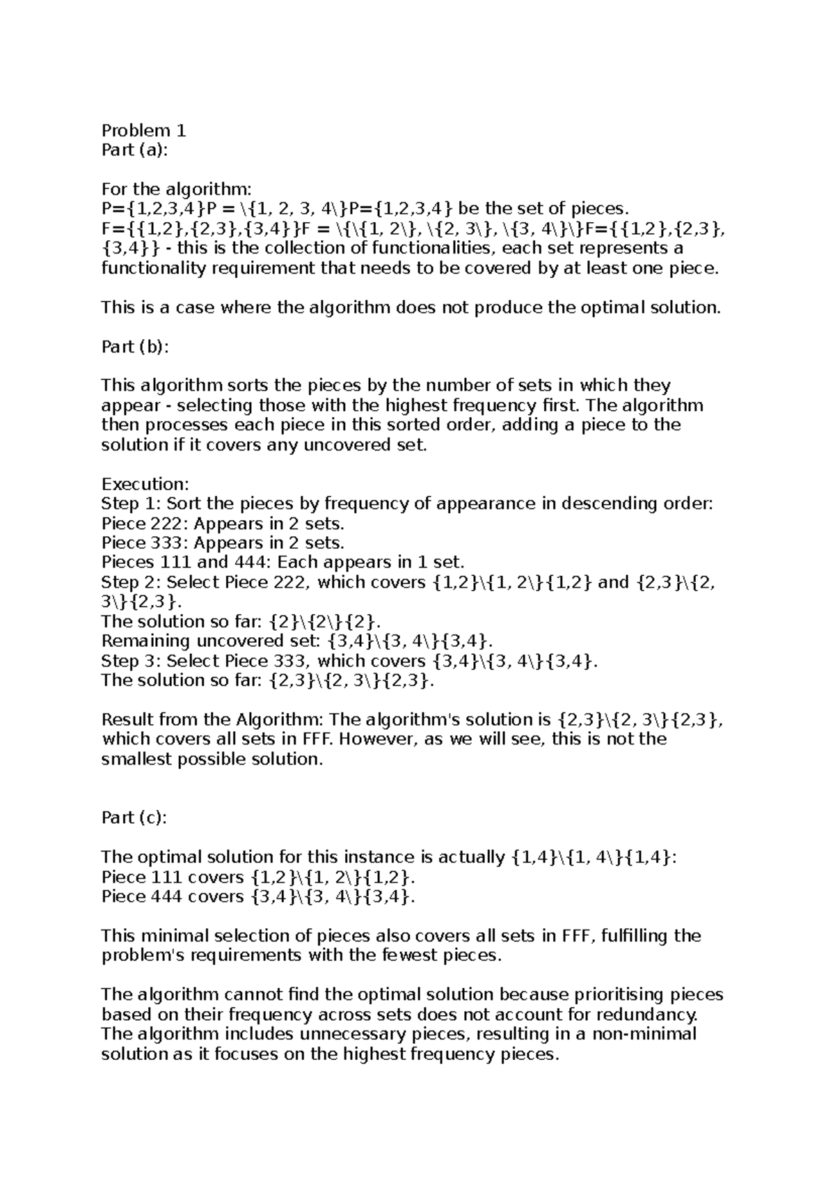 COMP2123 A5 - Assignment 5 Answers with working out - Problem 1 Part (a ...