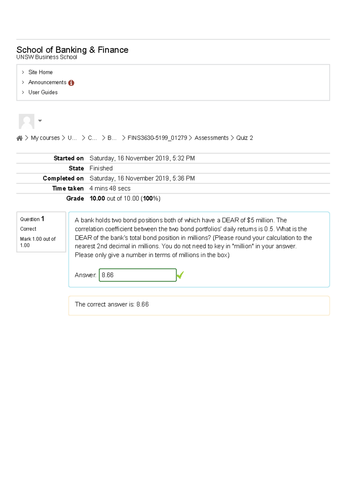 Quiz 2 Midterm FINS3630: Banking and Finance Concepts - Studocu
