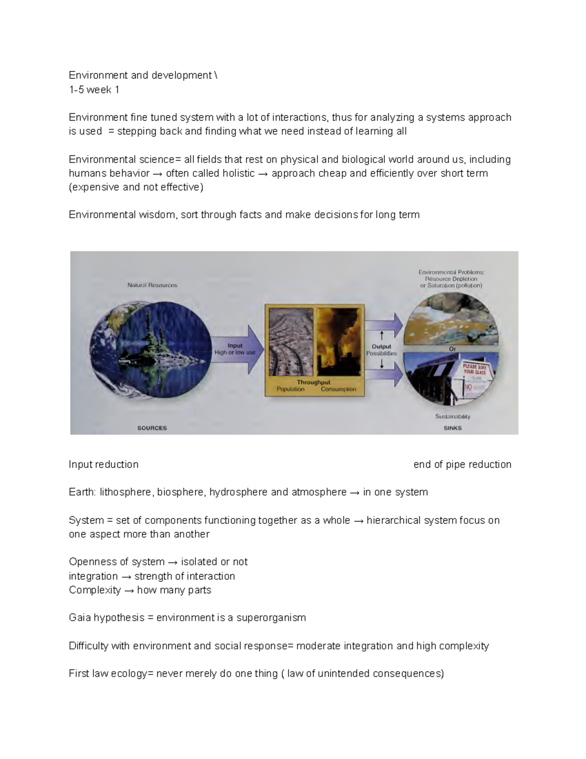 Environmental Science Lecture Summary: Key Concepts and Interactions ...