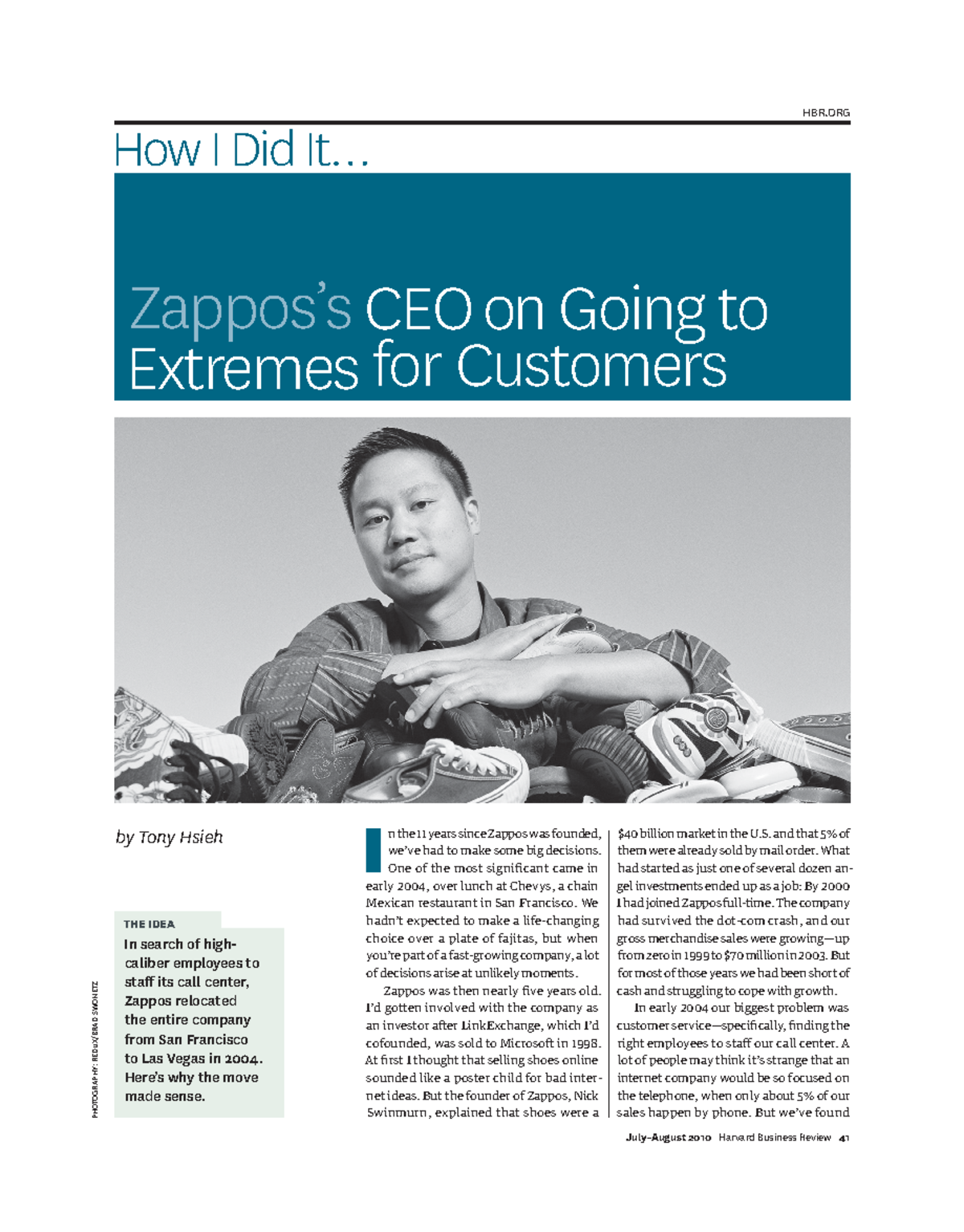 Zappos's CEO's Insights on Going to Extremes for Customers - Studocu