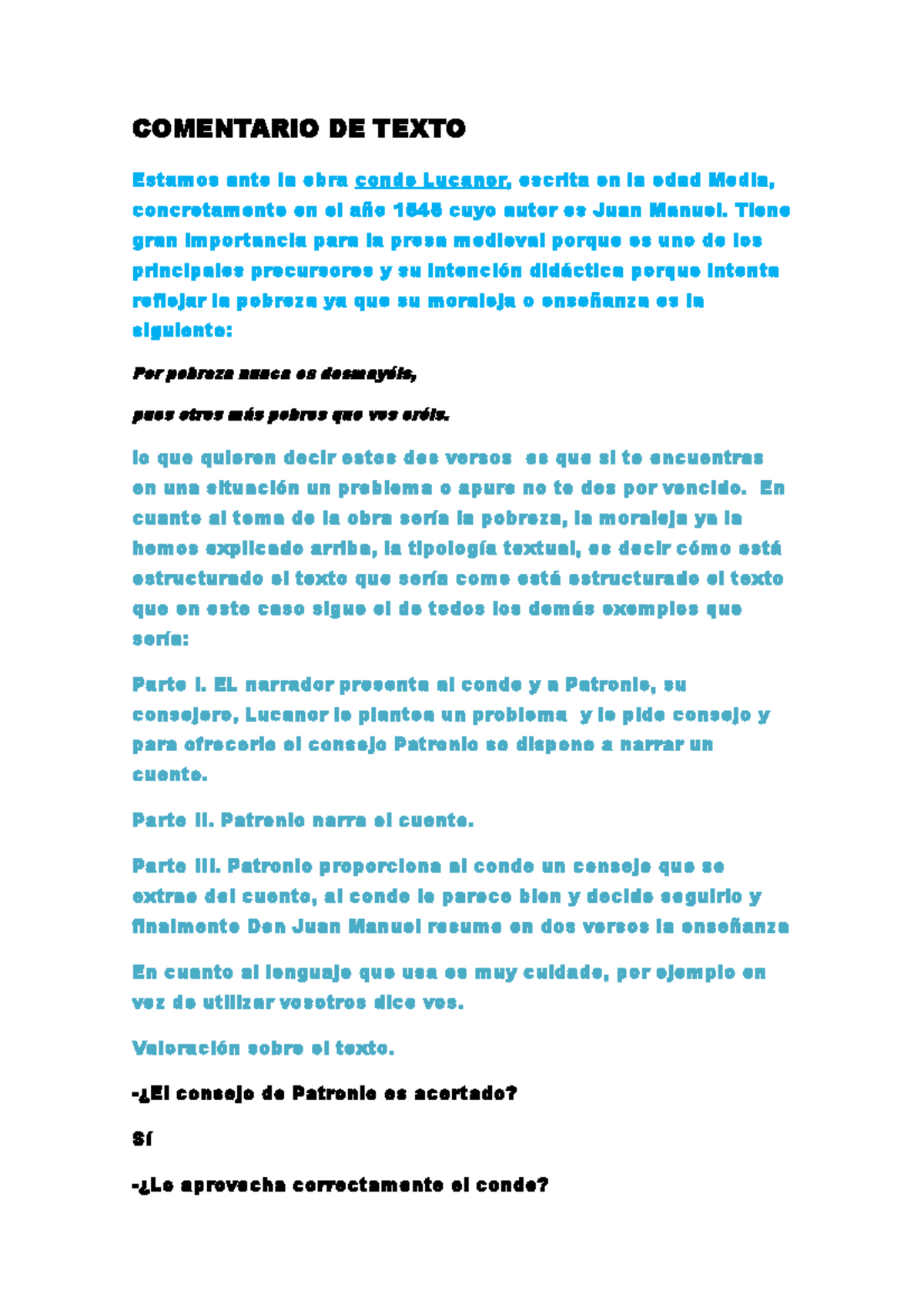 Comentario DE Texto - crrr - COMENTARIO DE TEXTO Estamos ante la obra ...