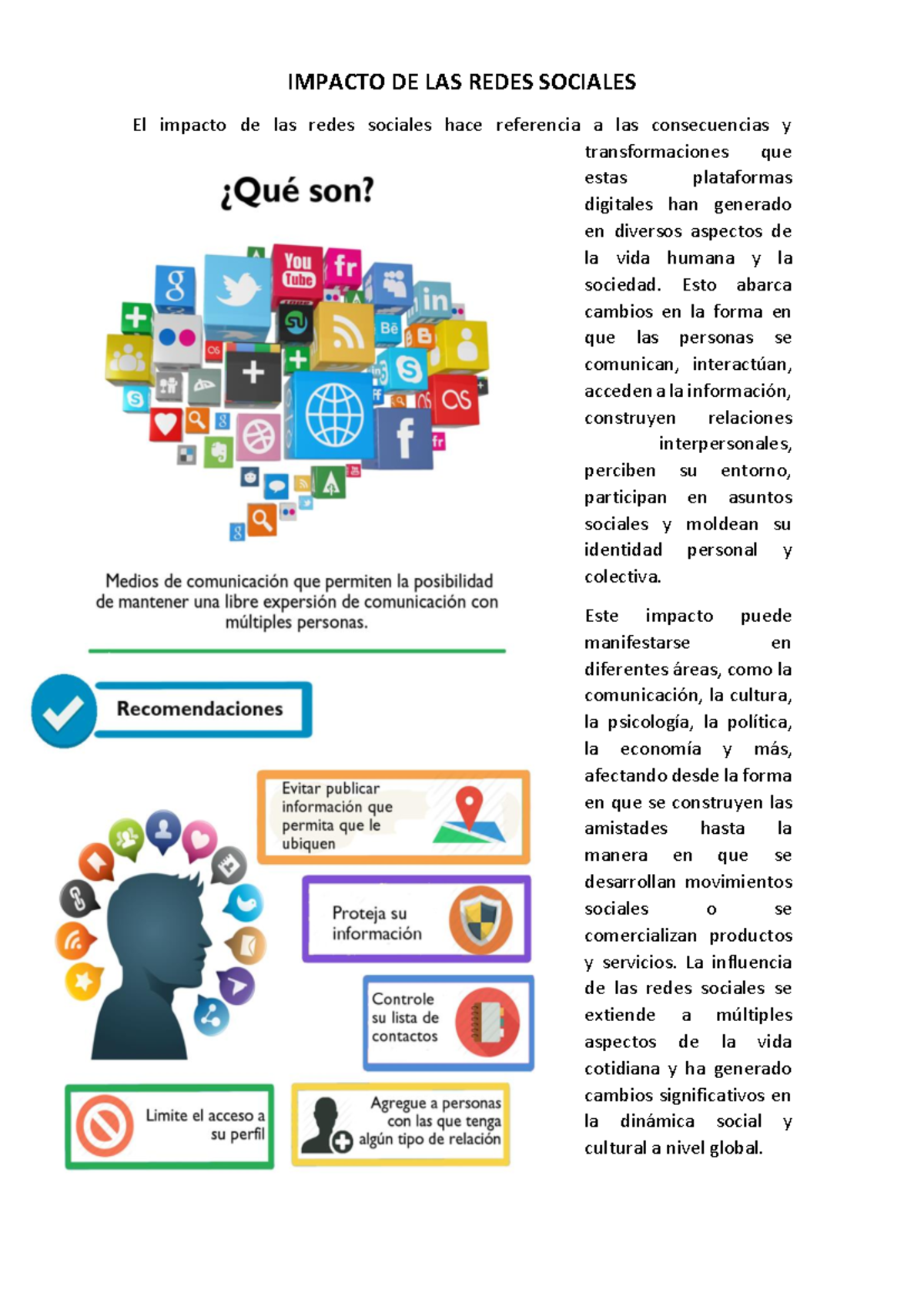 Impacto de las Redes Sociales en la Vida Cotidiana y Cultural - Studocu