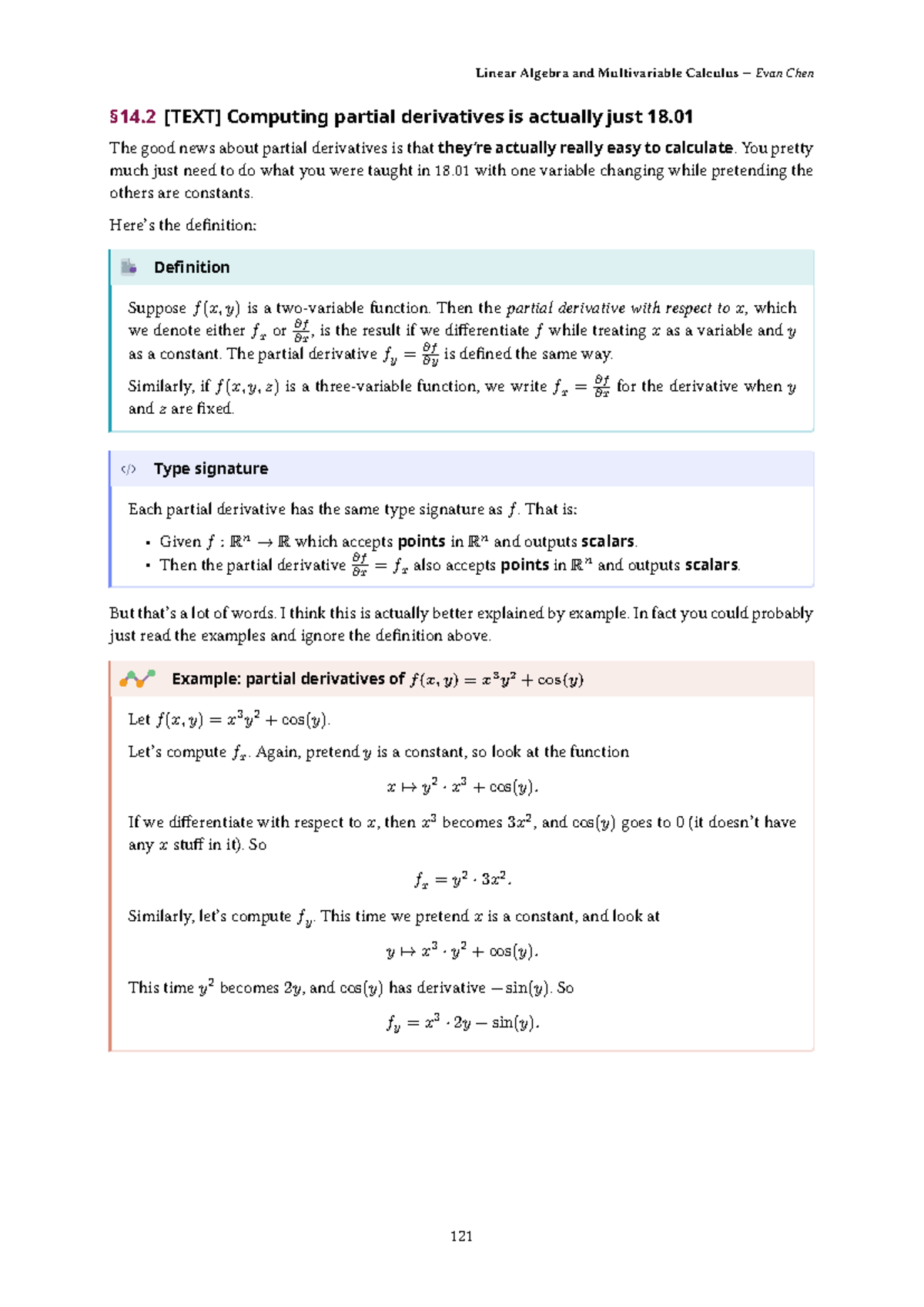 18.01 Final Exam Notes: Partial Derivatives in Multivariable Calculus ...