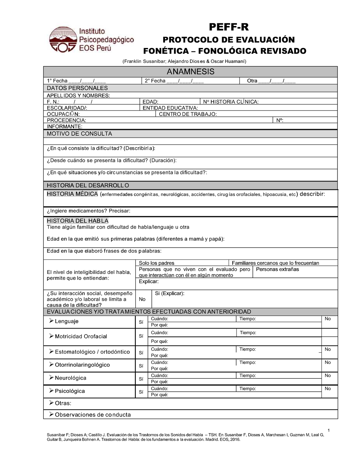PROTOCOLO DE EVALUACIÓN FONÉTICA Y FONOLÓGICA PEFF 28/06/16 - Studocu