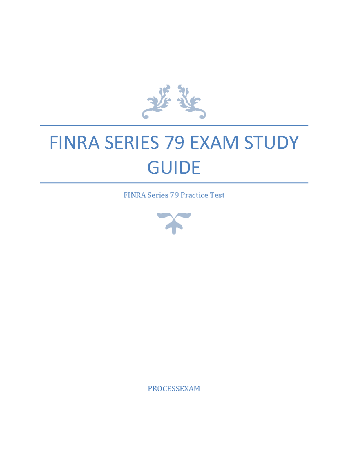 FINRA Series 79 Exam Study Guide & Practice Test Overview - Studocu