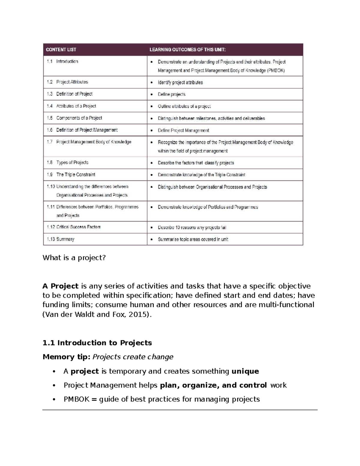 Projects Management Notes: Understanding Project Attributes and Success ...
