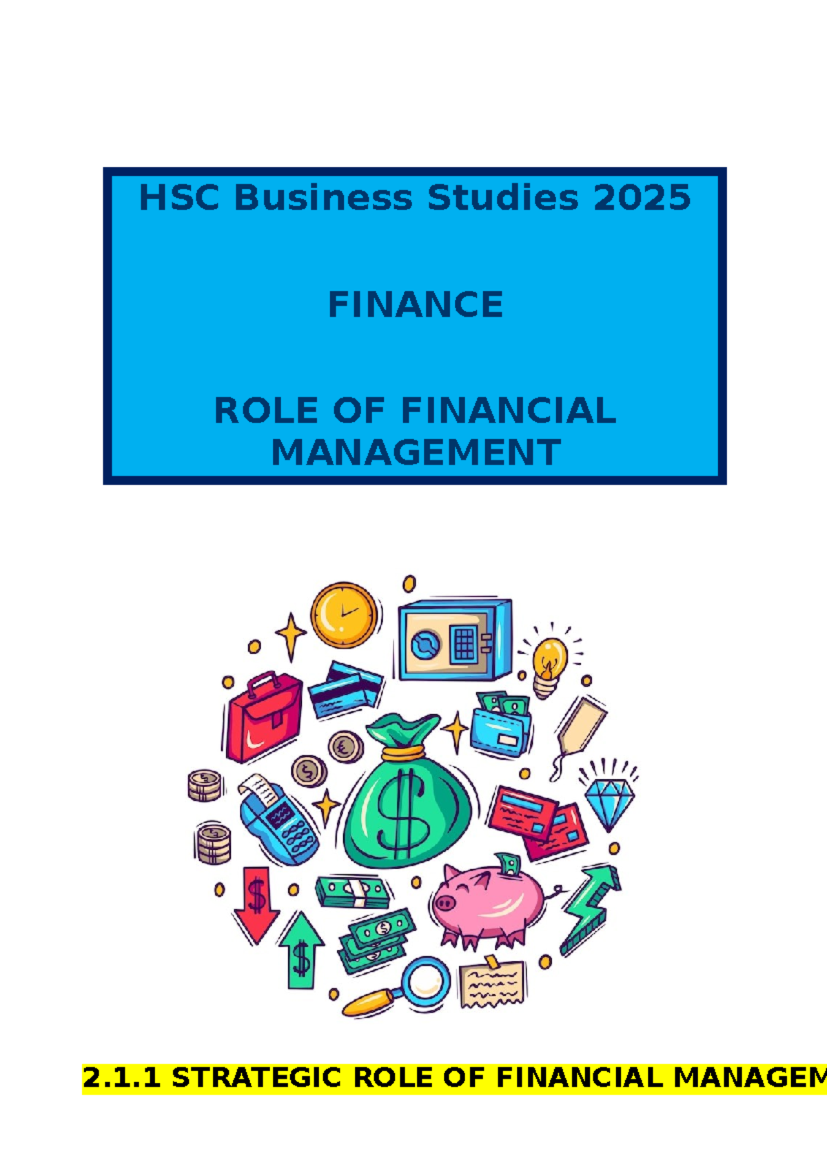 1. The role of Finance - xxxxxxxxxxx - HSC Business Studies 2025 ...