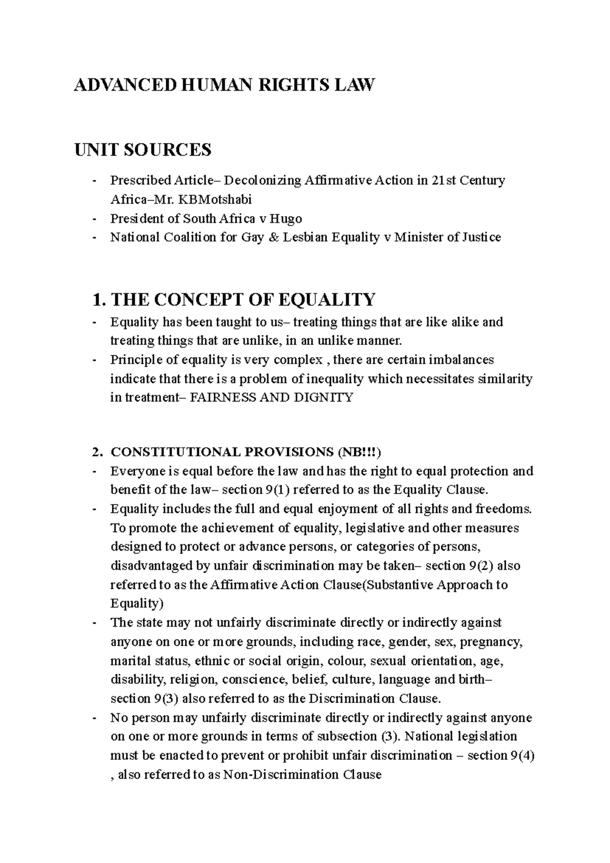LAHR 101: Advanced Human Rights Law - Equality and Discrimination ...