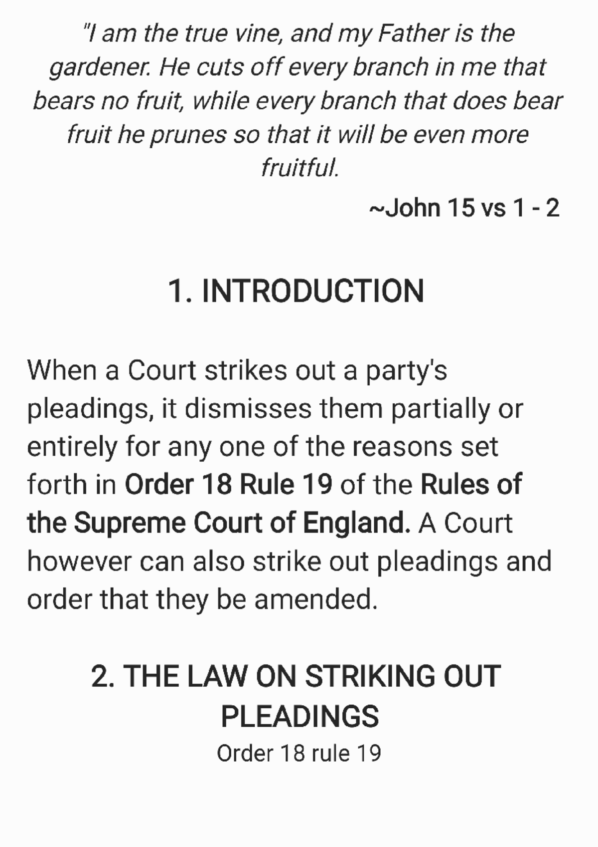 93 Striking Out Pleadings: Understanding Order 18 Rule 19 RSC - Studocu