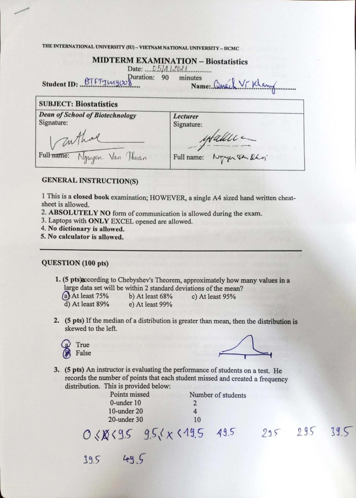 IV Biostatistics Midterm Exam - Spring 2021 Study Guide - Studocu
