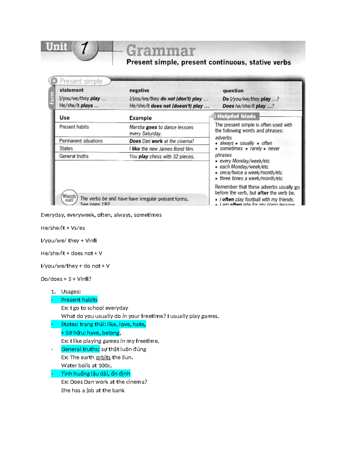 Present Simple vs Present Continuous: Usage & Exercises (ENG101) - Studocu