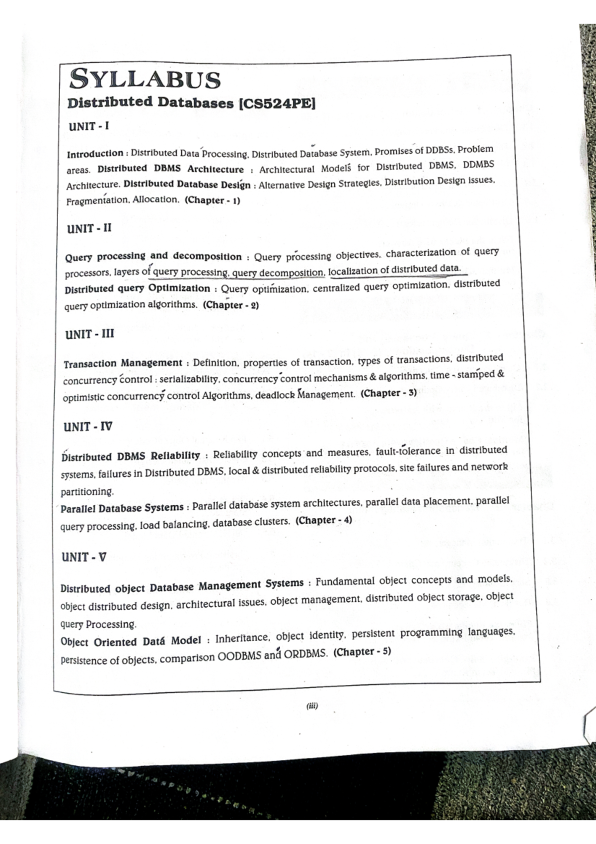Ddb unit 1 - Distributed database decode notes r18 - SYLLABUS ...