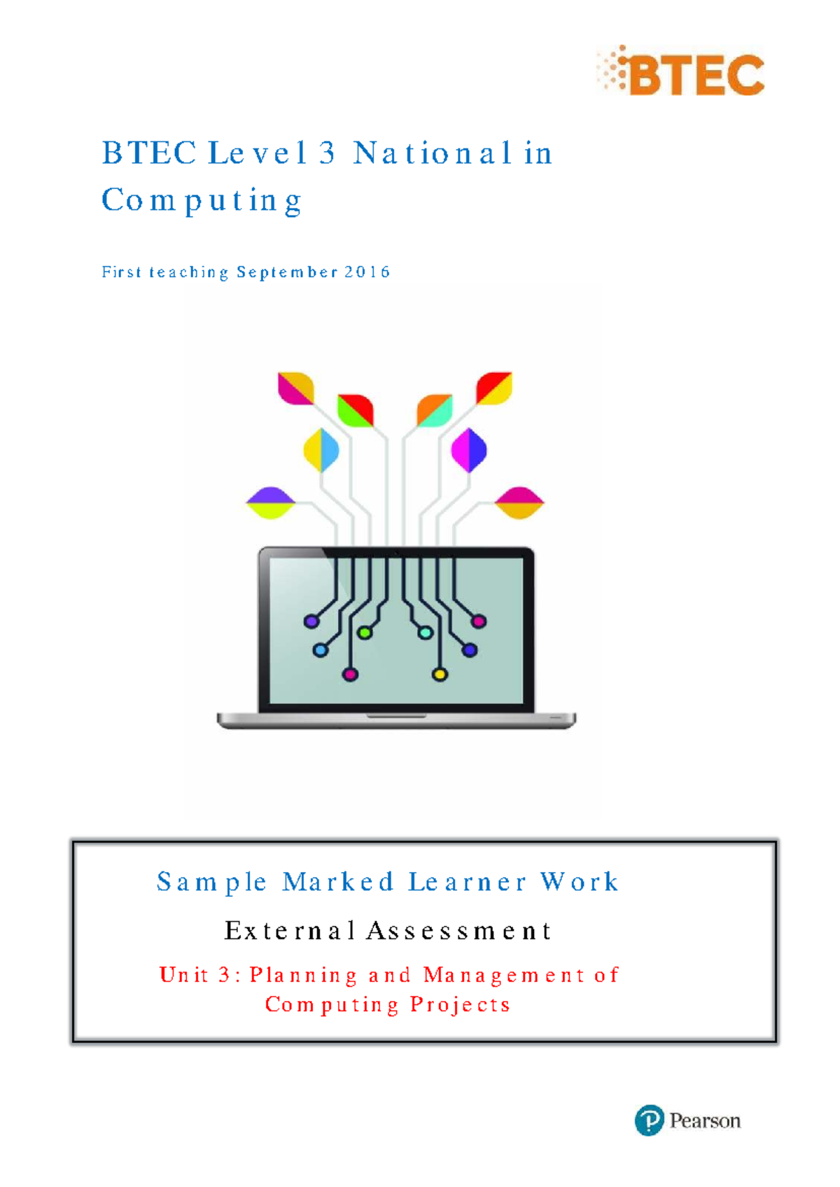 Unit 3: Sample Marked Learner Work on Planning & Management of ...