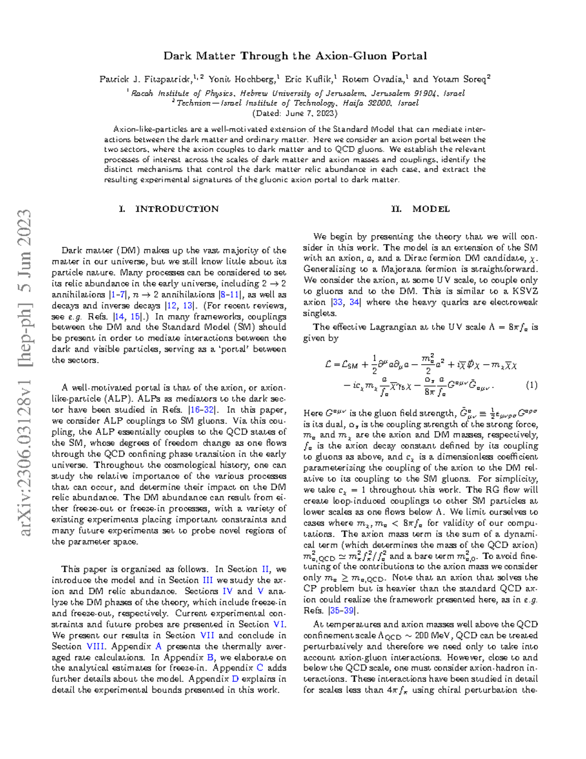 Dark Matter and Axion Interactions: Exploring the Portal (PHYS 2306 ...
