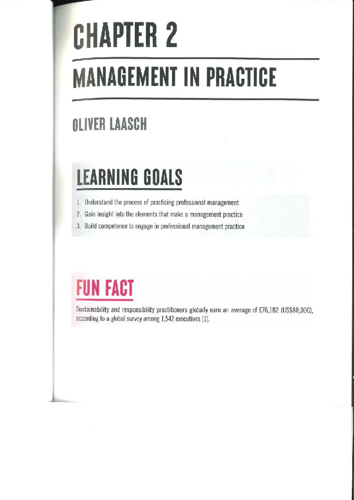 Chapter 2 - Management in Practice: Insights and Learning Goals - Studocu