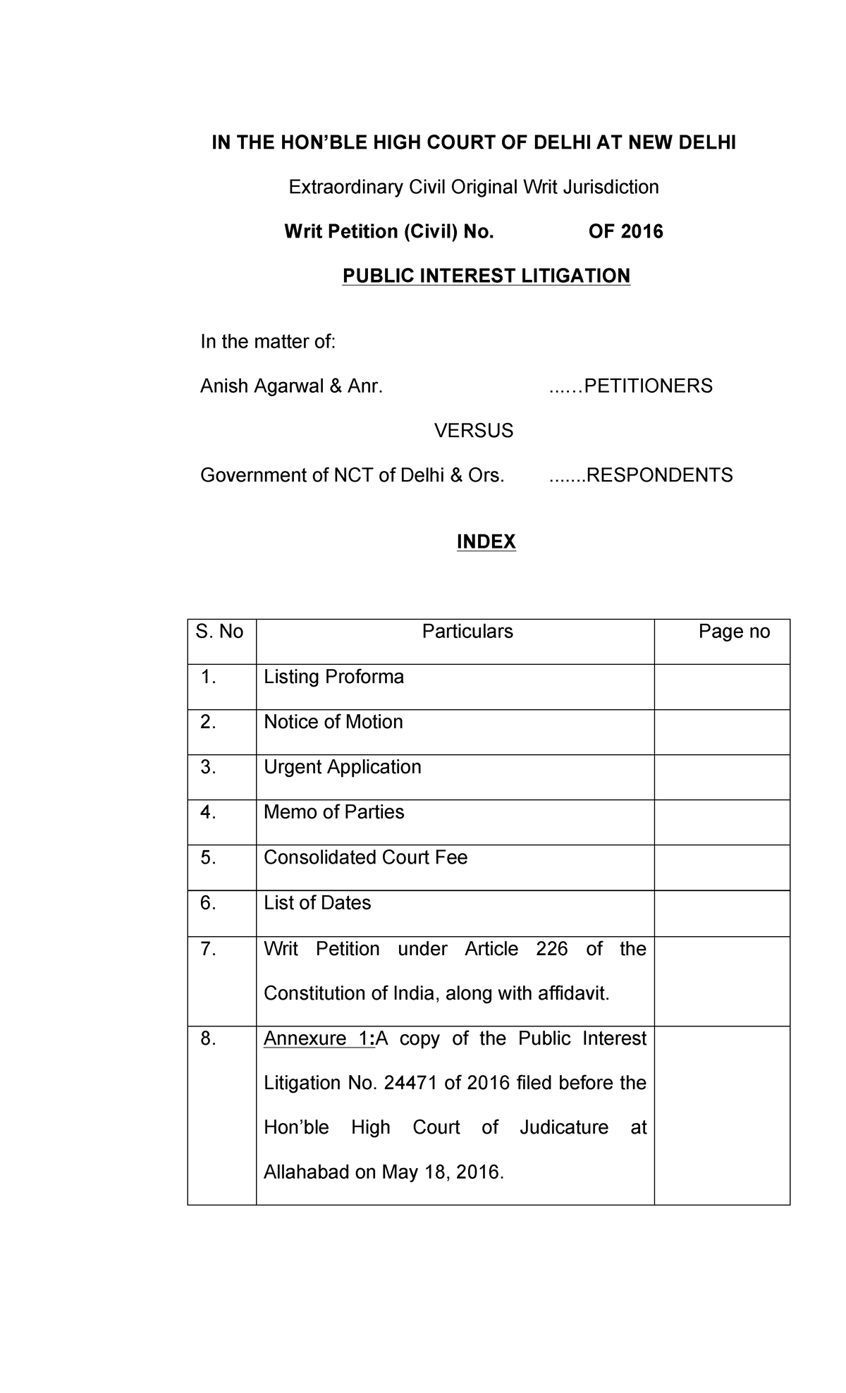 Public Interest Litigation (PIL) Case Against Excessive Taxation on ...